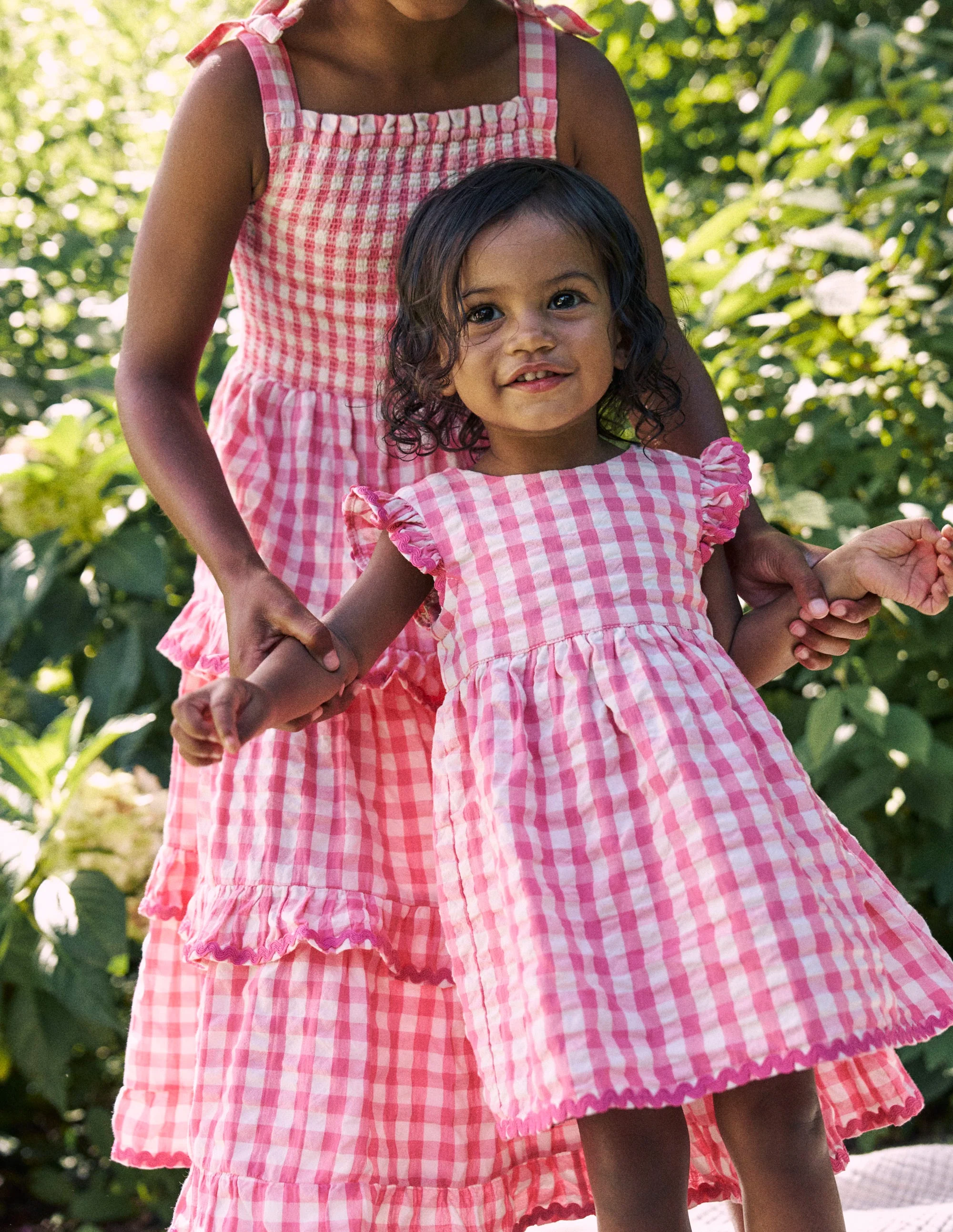 Woven Frill Dress-Pink and Ivory Gingham - Image 4