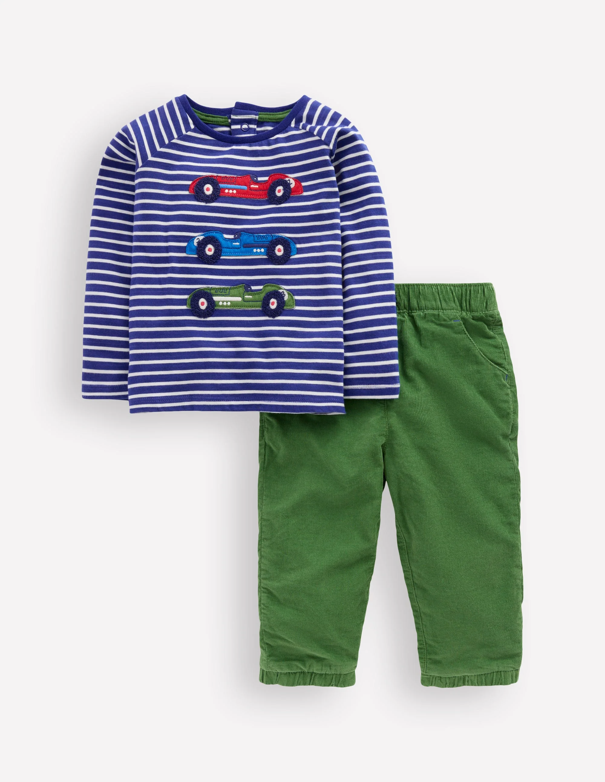 Woven & Jersey Play Set-Blue Stripe Cars