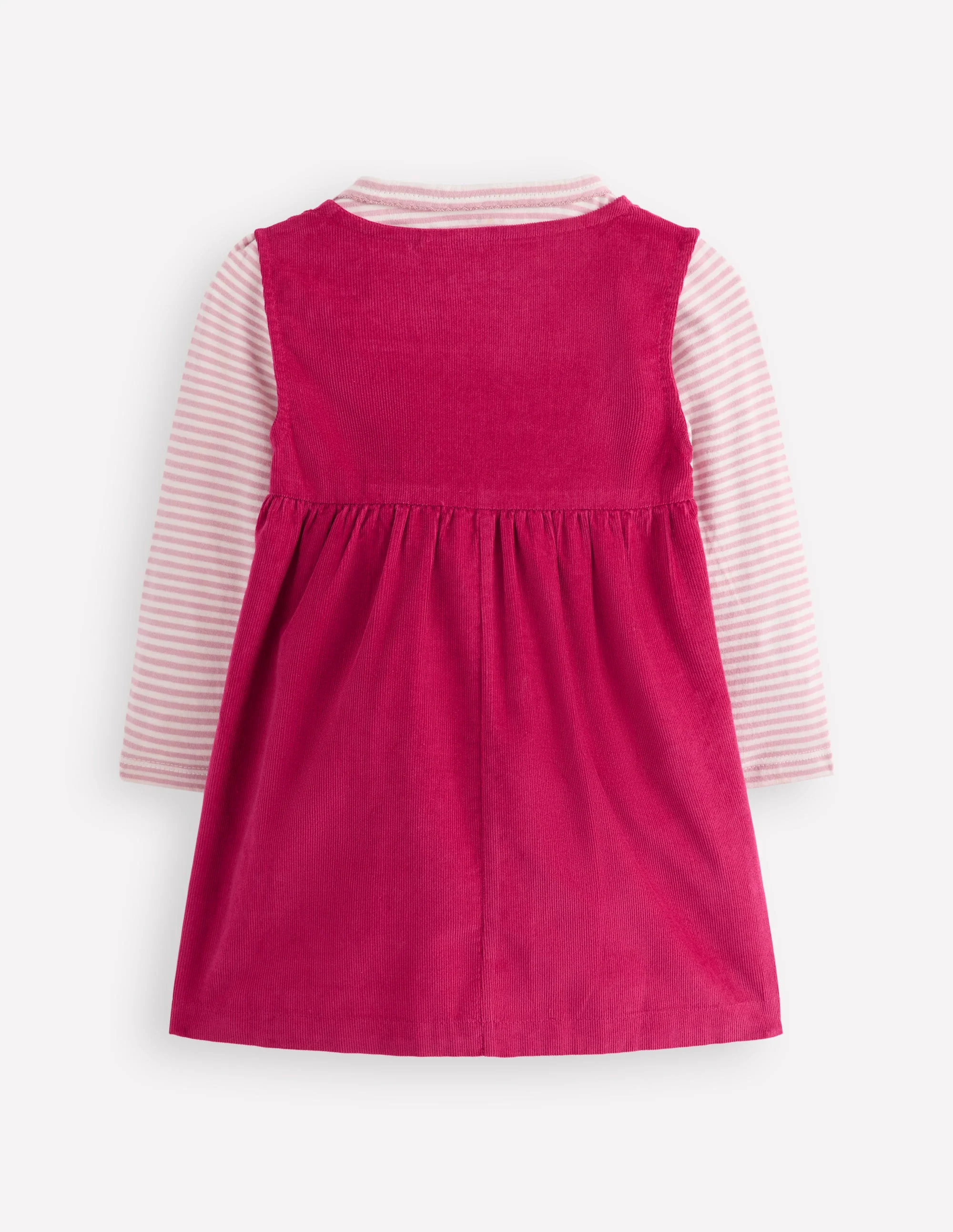 Woven Pinny Dress Set-Bright Cherry Kittens - Image 2