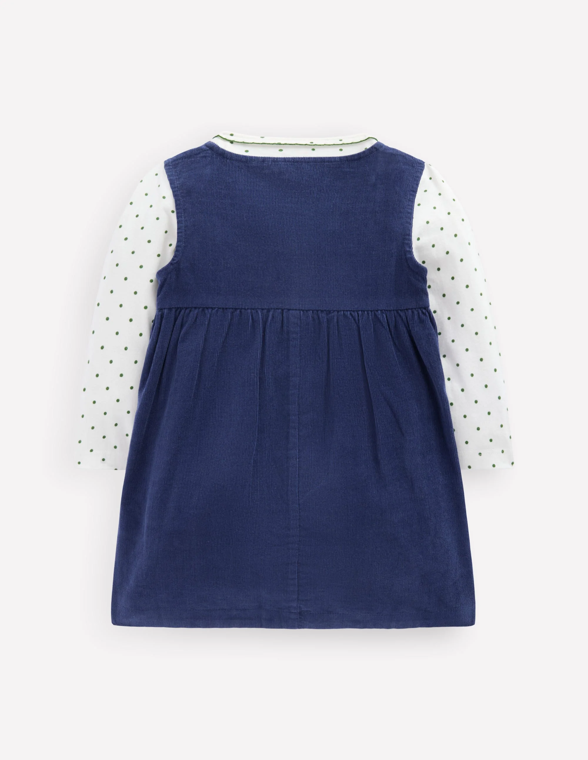 Woven Pinny Dress Set-College Navy Cherries - Image 2