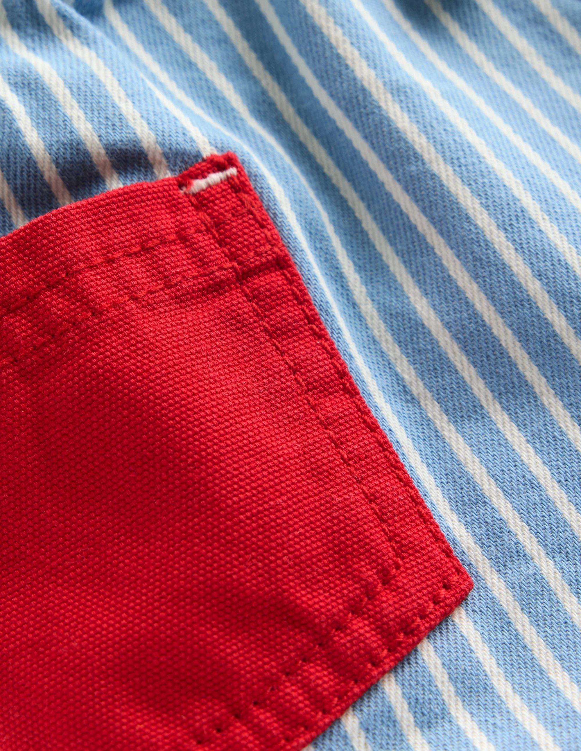 Woven Pocket Shorts-Blue Stripe - Image 3