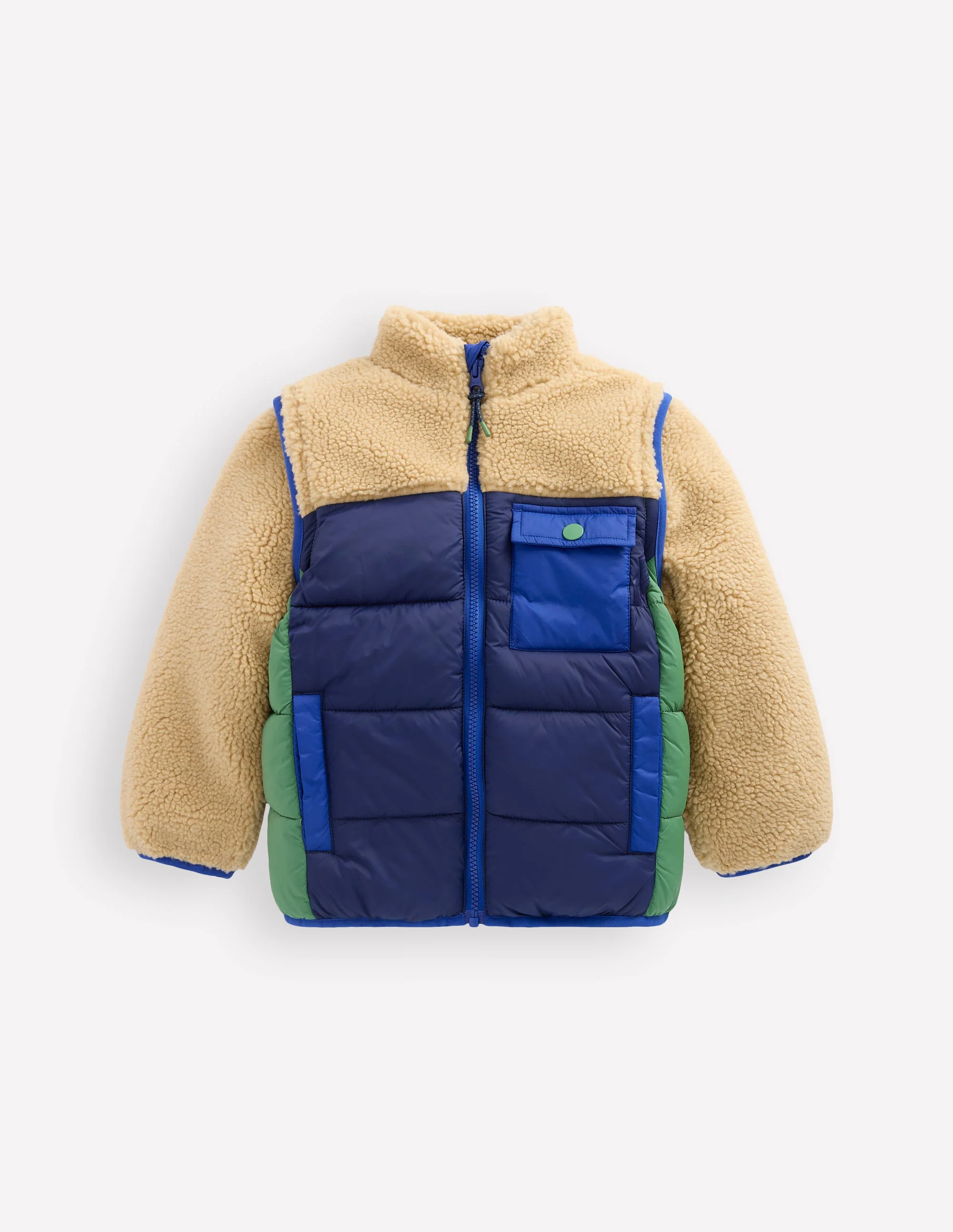 2-in-1 Borg Jacket-Winter Moss Mix