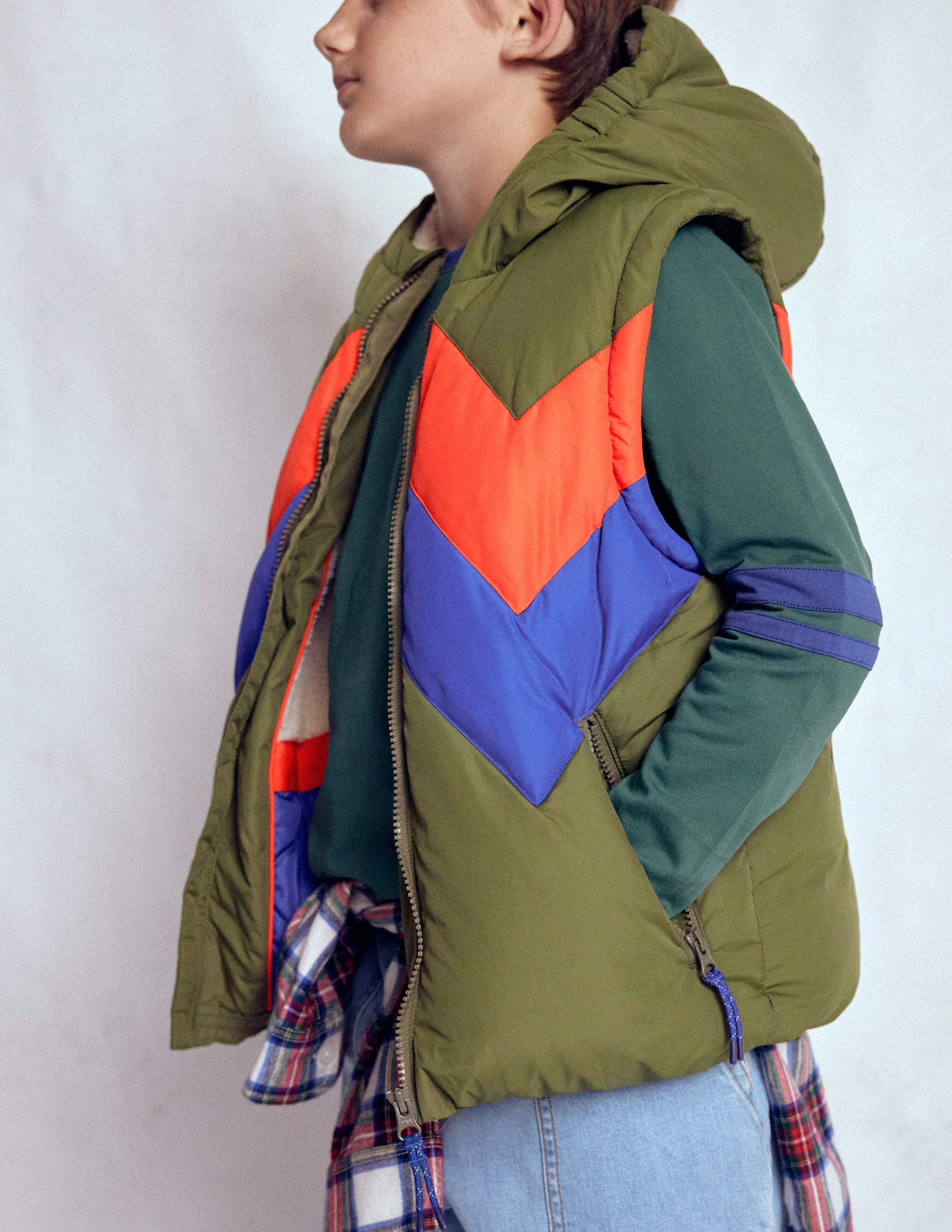 2-in-1 Padded Coat-Chestnut Chevron - Image 3