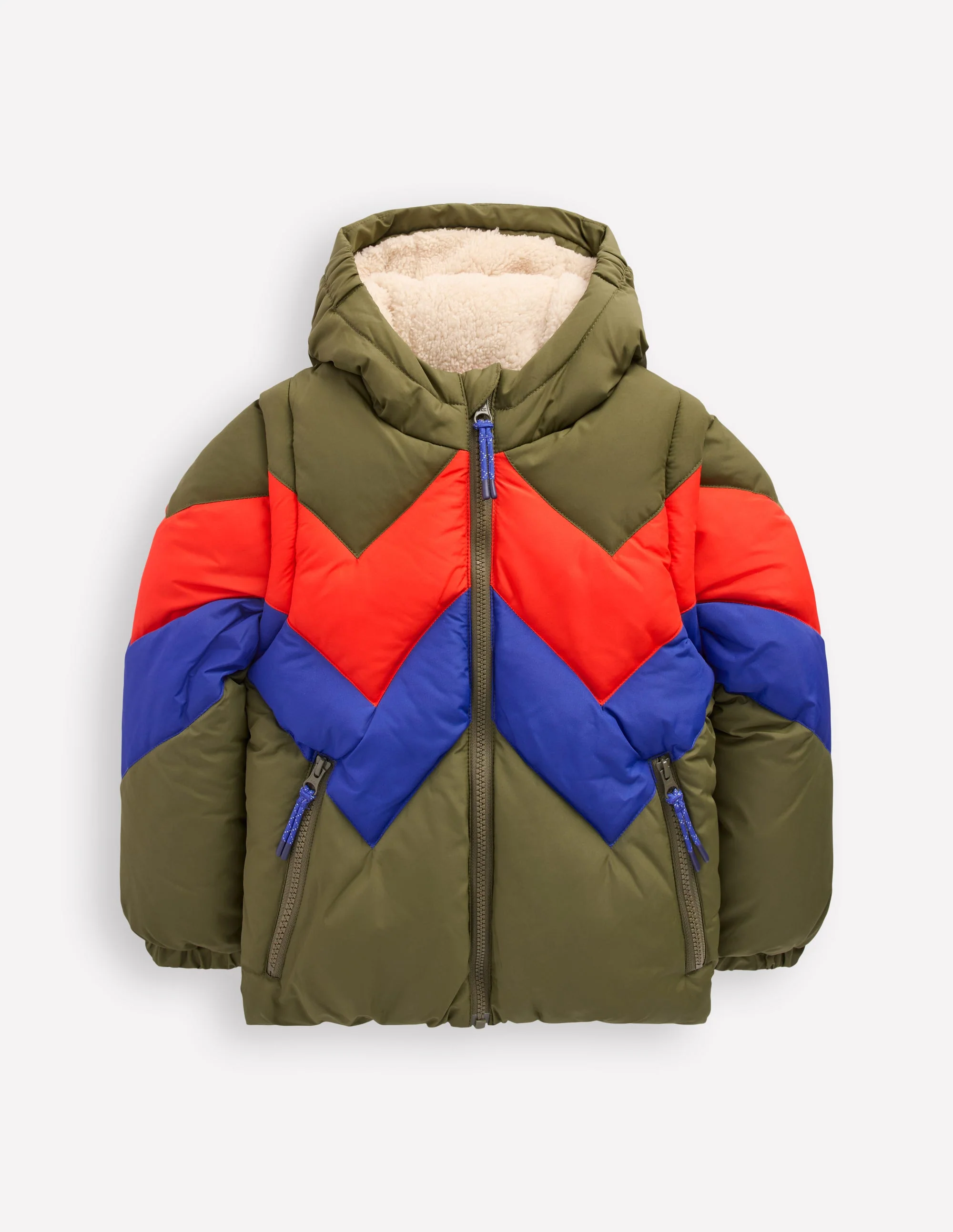 2-in-1 Padded Coat-Chestnut Chevron - Image 4