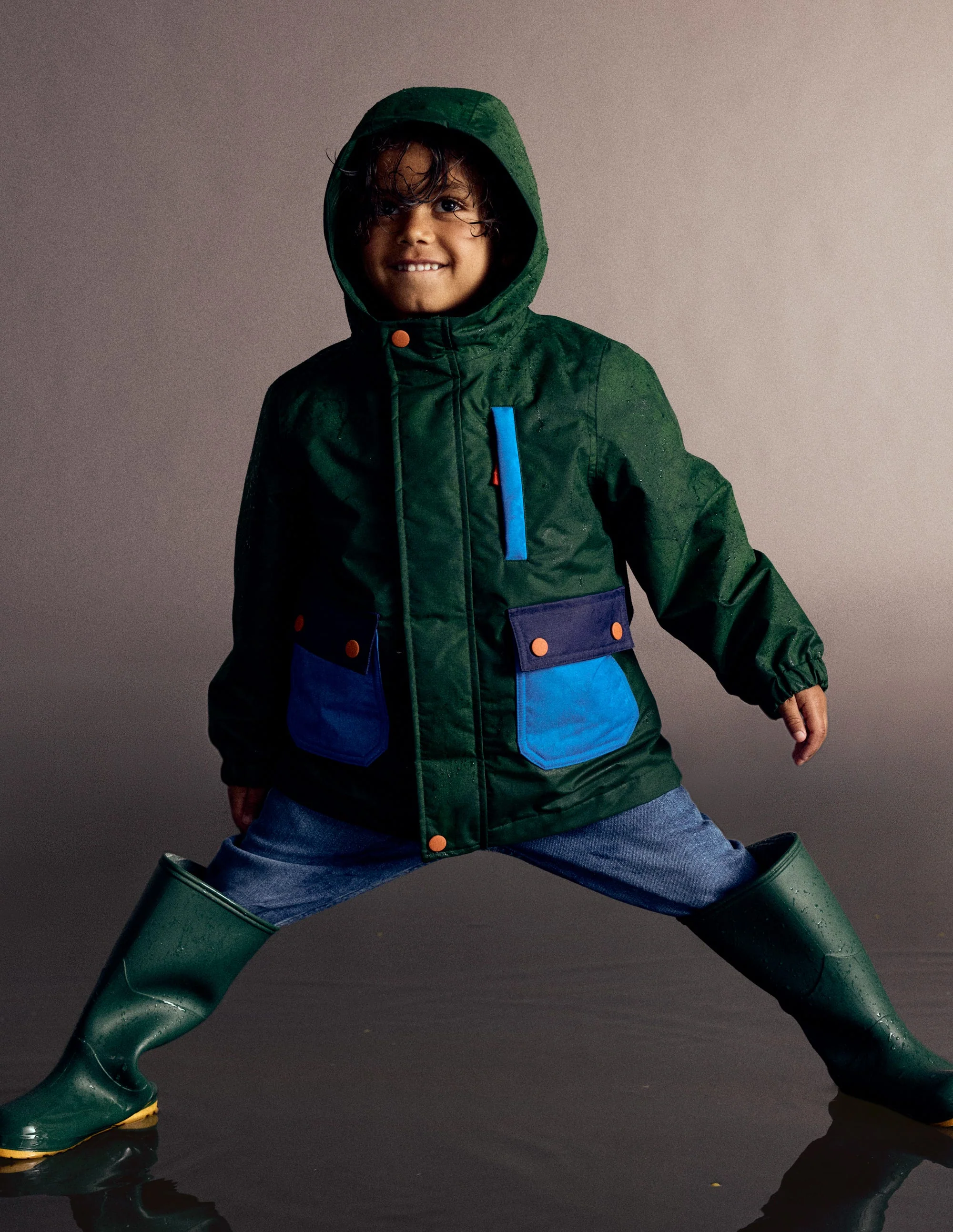 4-in-1 Waterproof Coat-Blue/Green Colourblock - Image 6