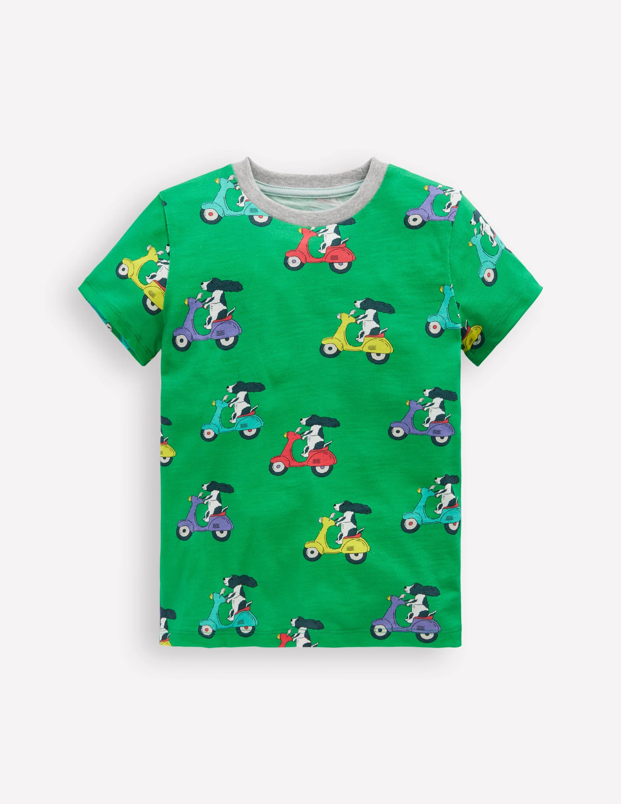 All-Over Printed T-Shirt-Sapling Green Puppy Scooter