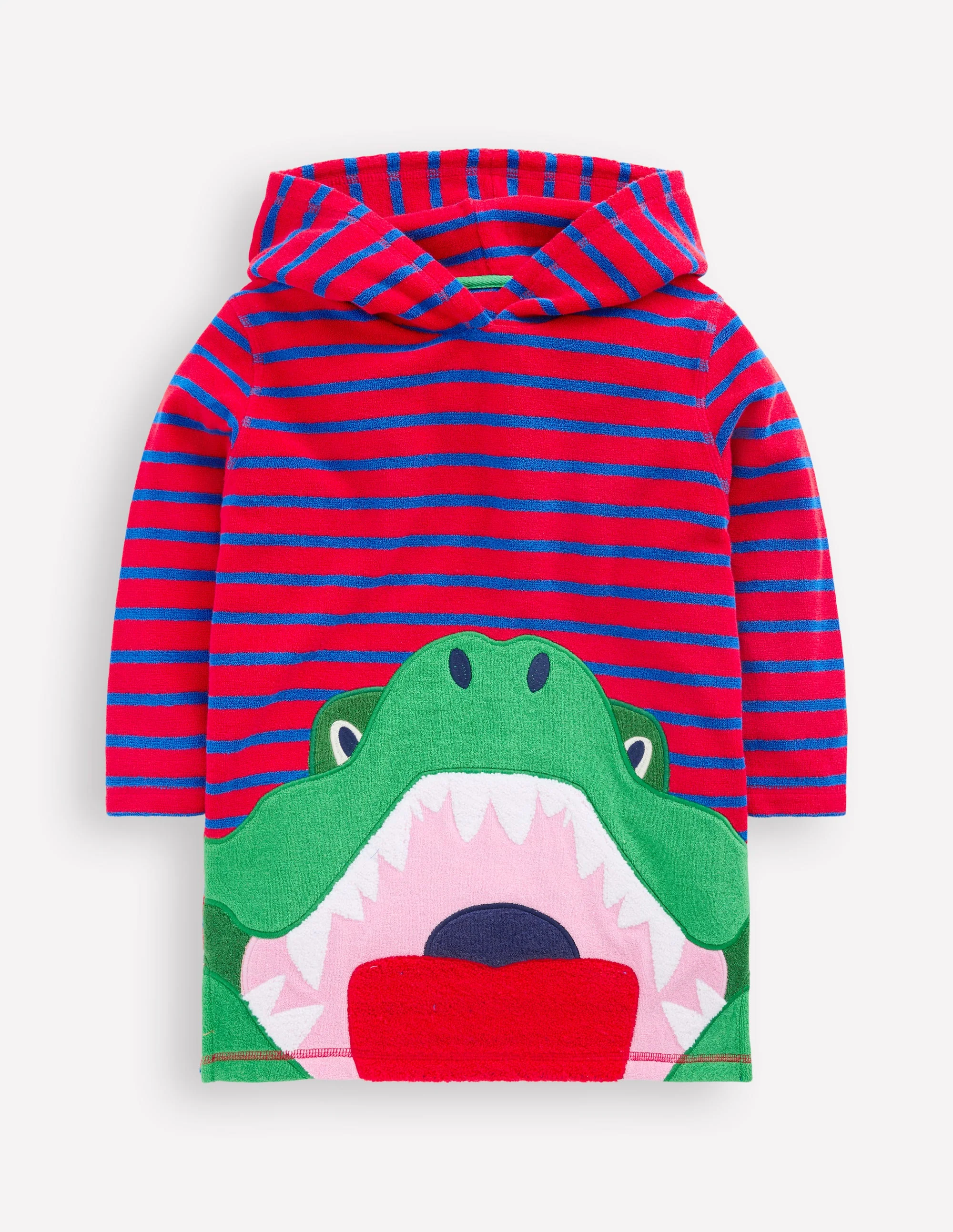 Appliqué Towelling Throw-on-Gallery Blue/ Poppy Red Croc