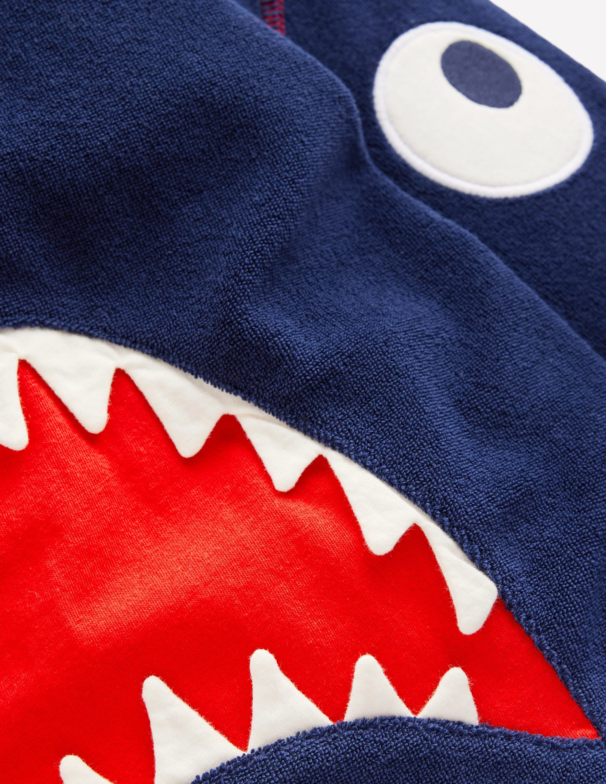 Appliqué Towelling Throw-on-Navy Shark - Image 3