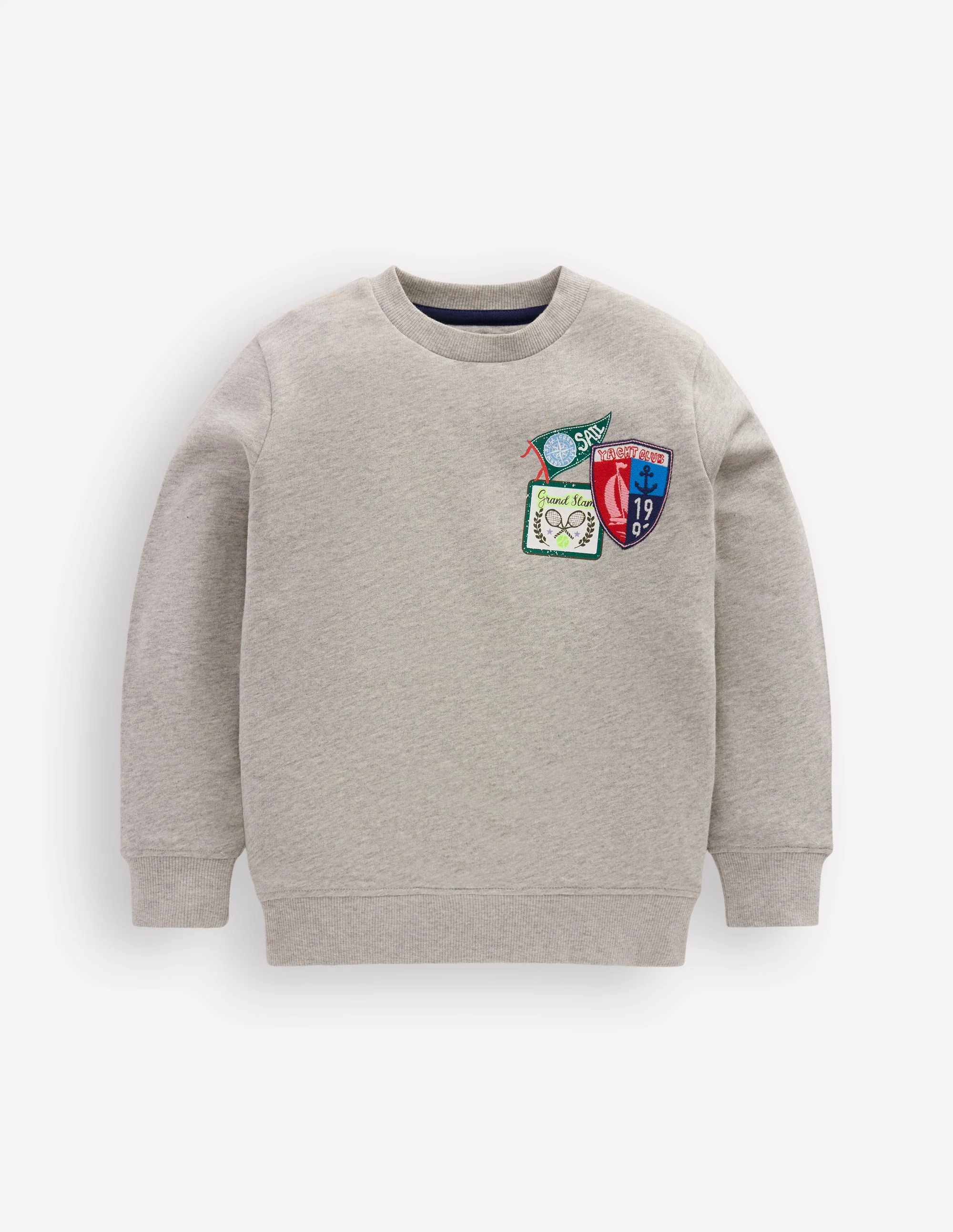 Badge Sweatshirt-Grey Marl Sports