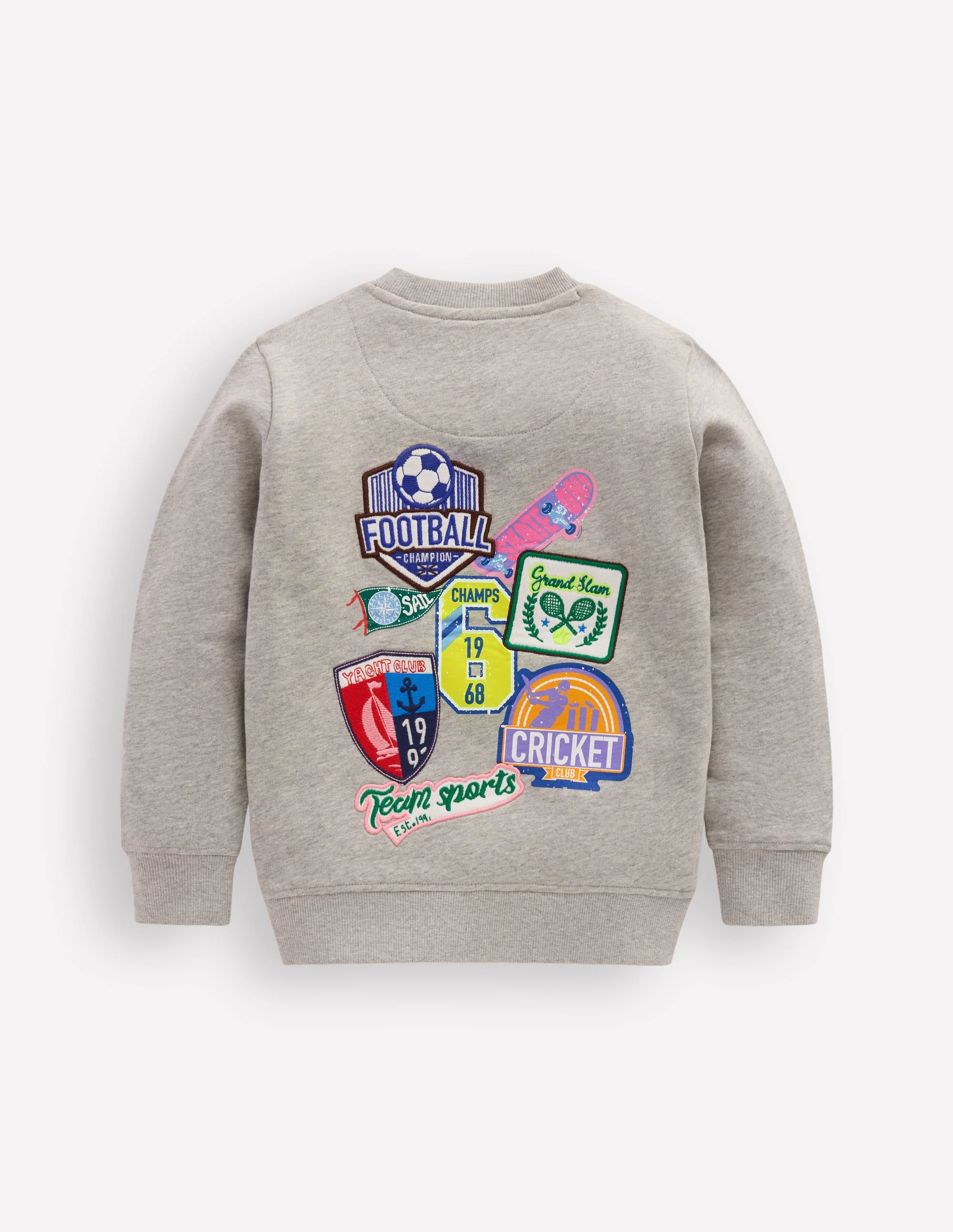 Badge Sweatshirt-Grey Marl Sports - Image 2