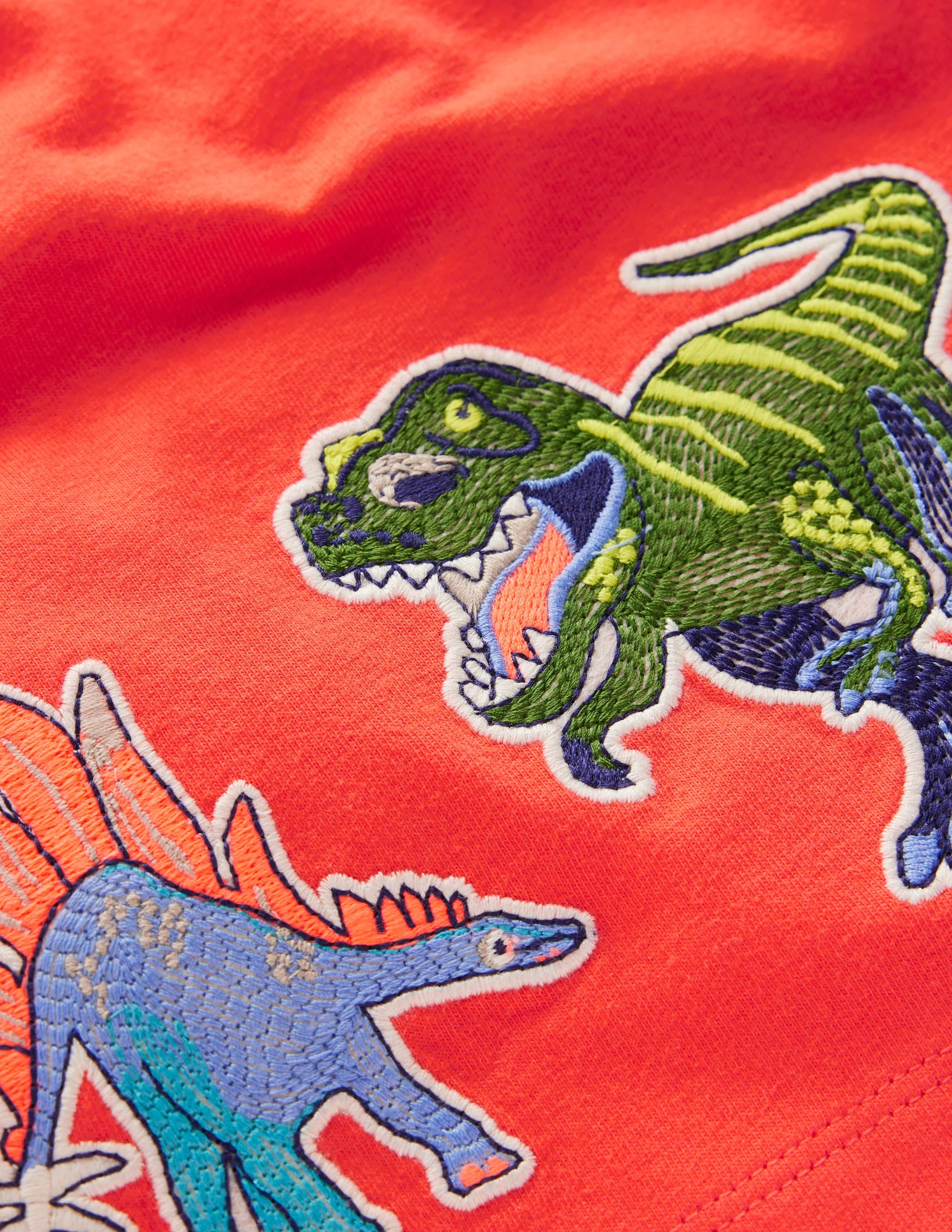 Badge T-Shirt-Coral Orange Dinos - Image 3