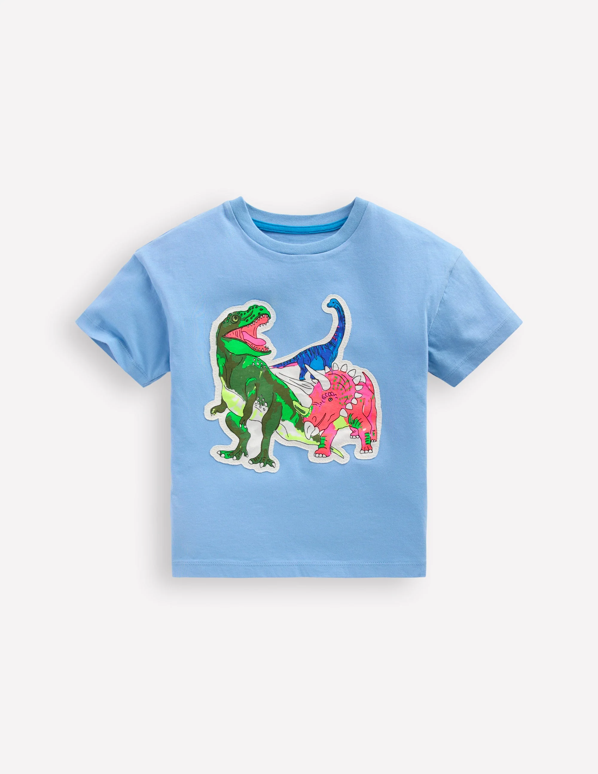 Badge T-Shirt-Glacier Blue Dino