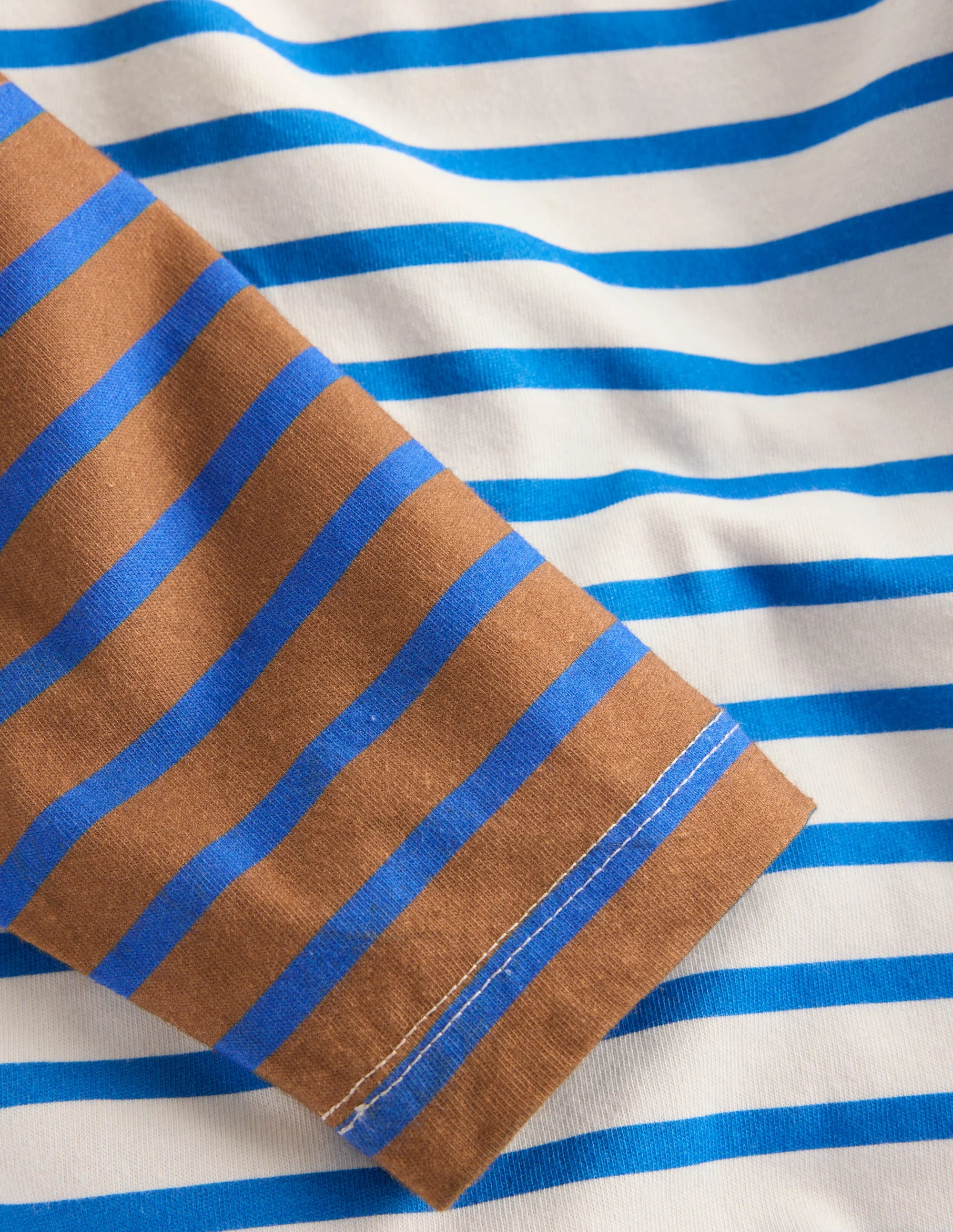 Breton T-shirt-Cognac/ Bright Blue - Image 3