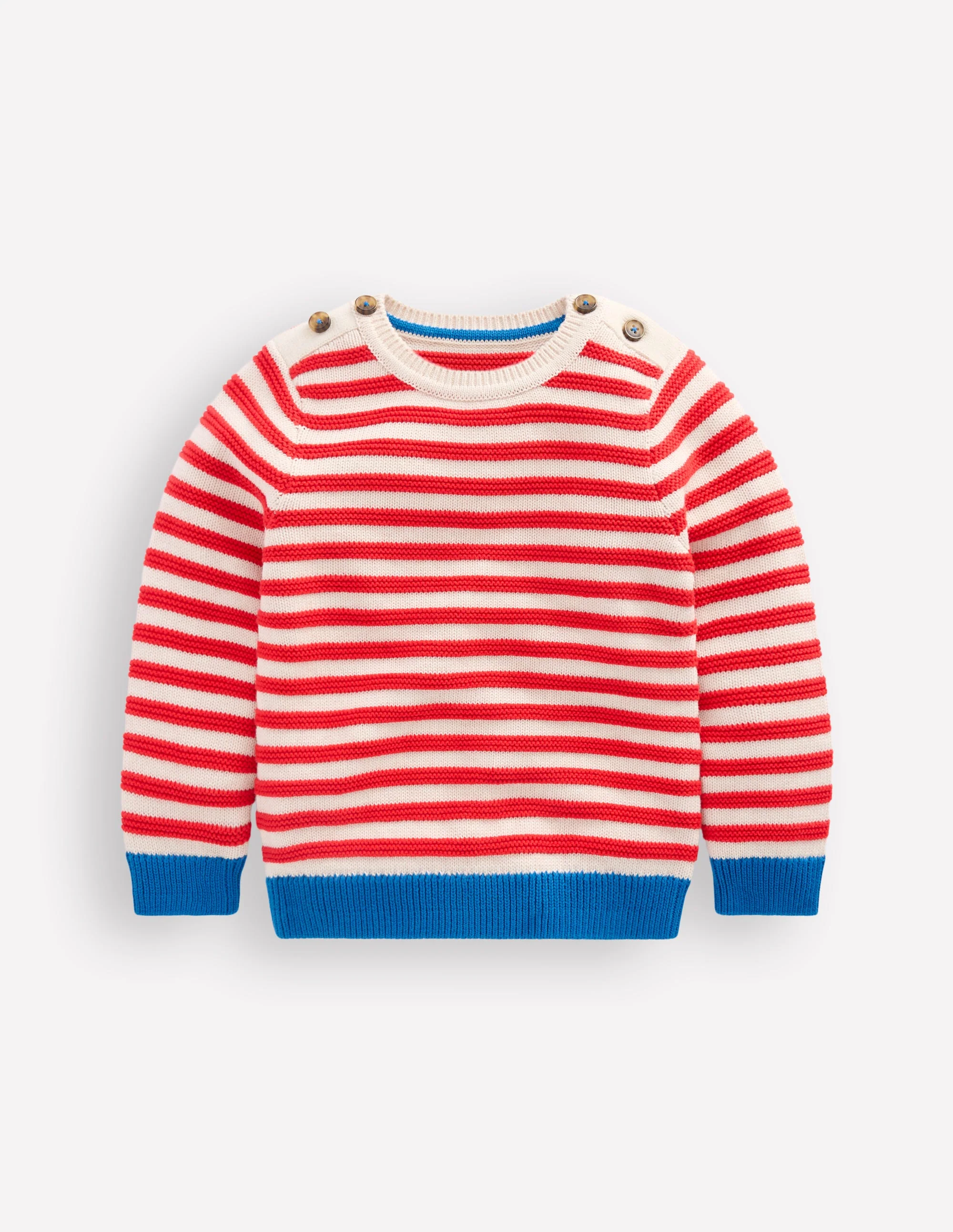 Chunky Jumper-High Risk Red/Ecru Marl Stripe - Image 4