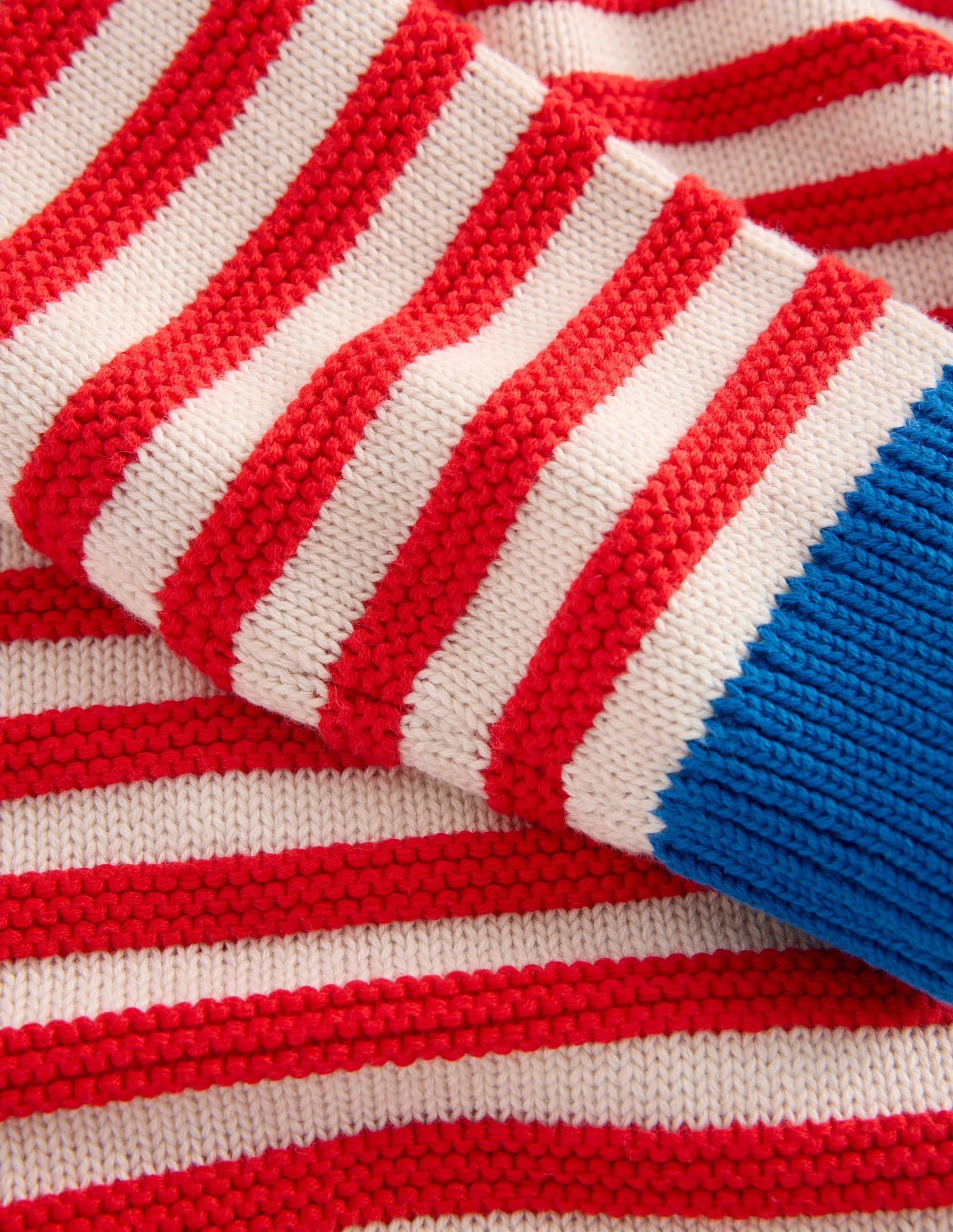 Chunky Jumper-High Risk Red/Ecru Marl Stripe - Image 6