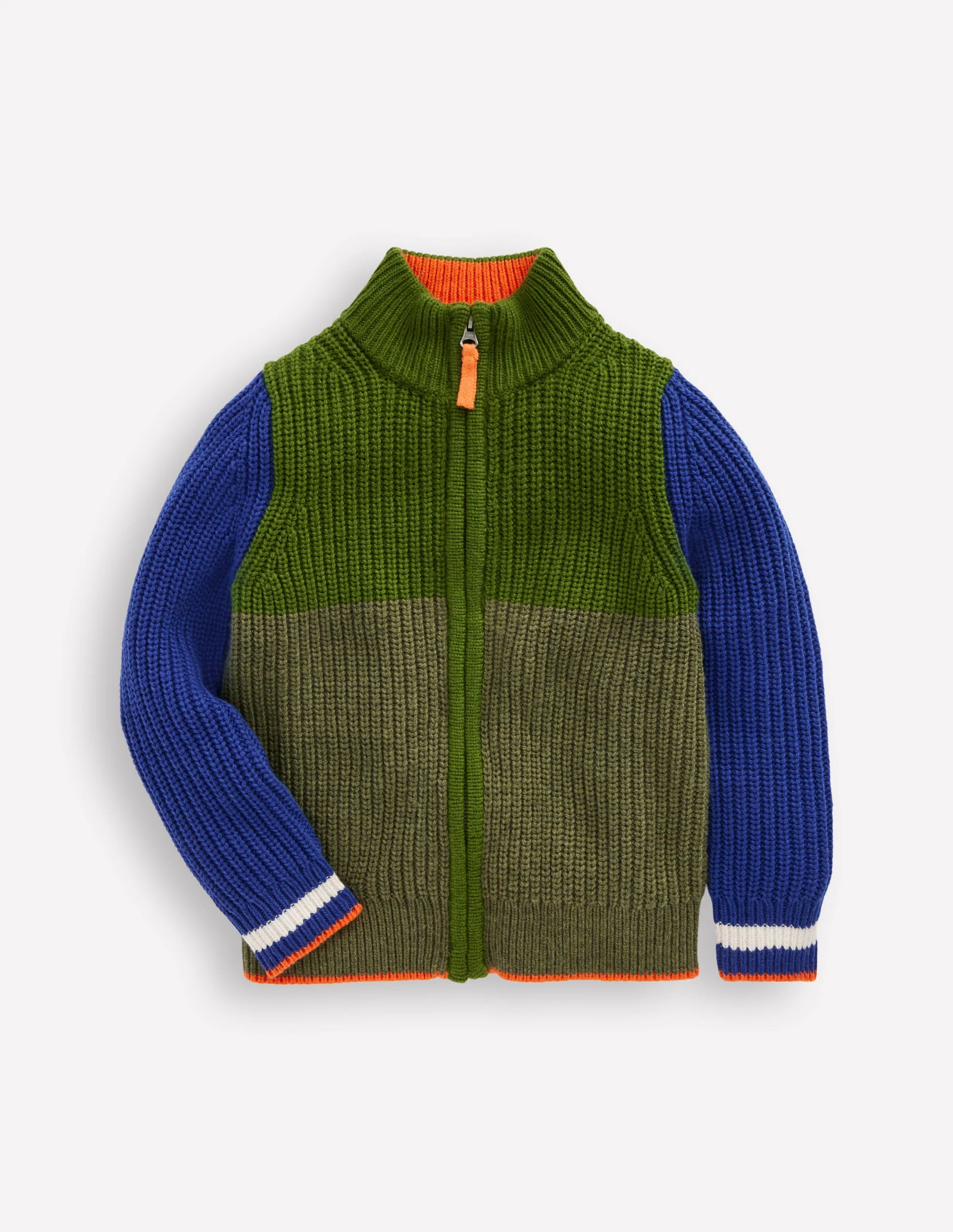 Chunky Zip-Through Jumper-Green - Image 6