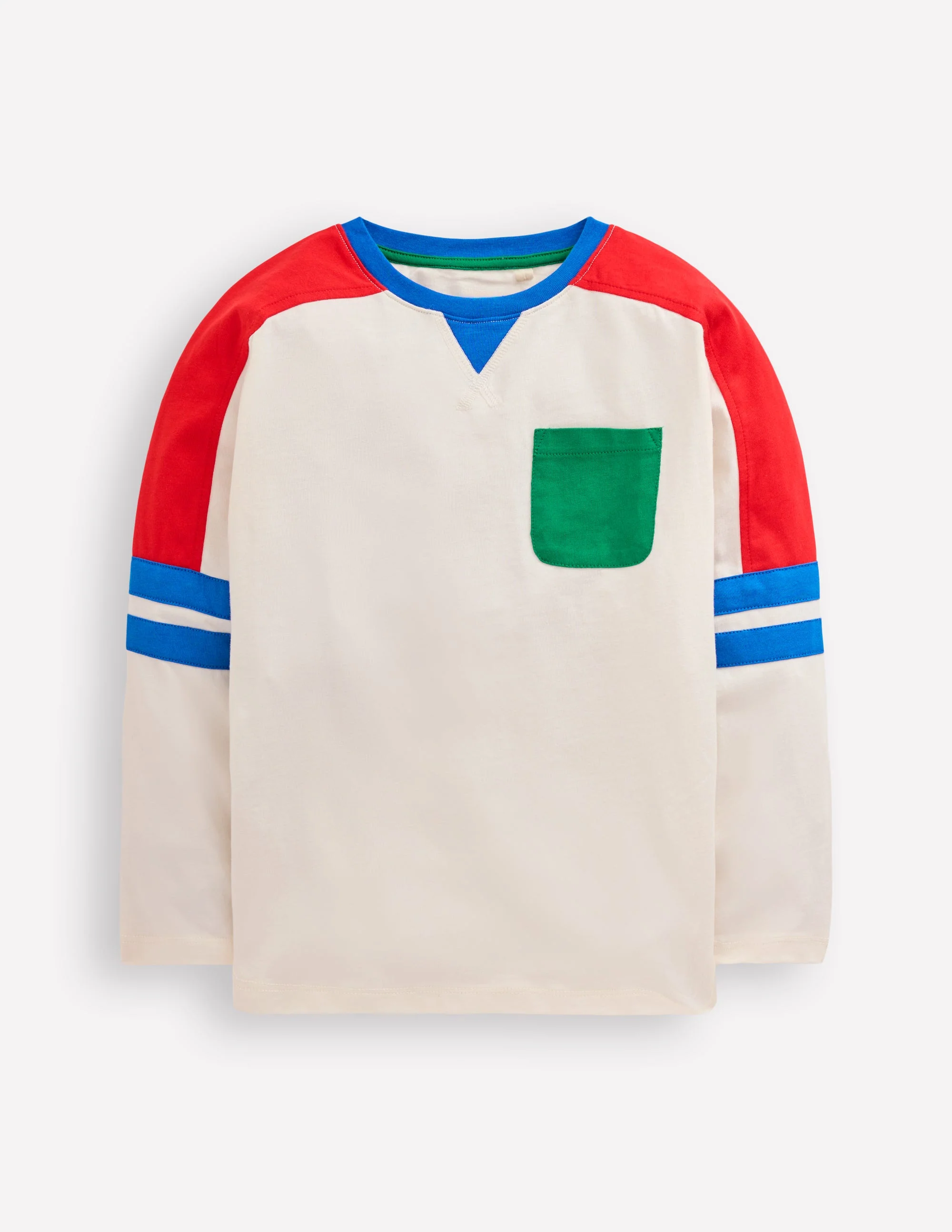 Colour Block T-shirt-Soft Ivory Multi - Image 4