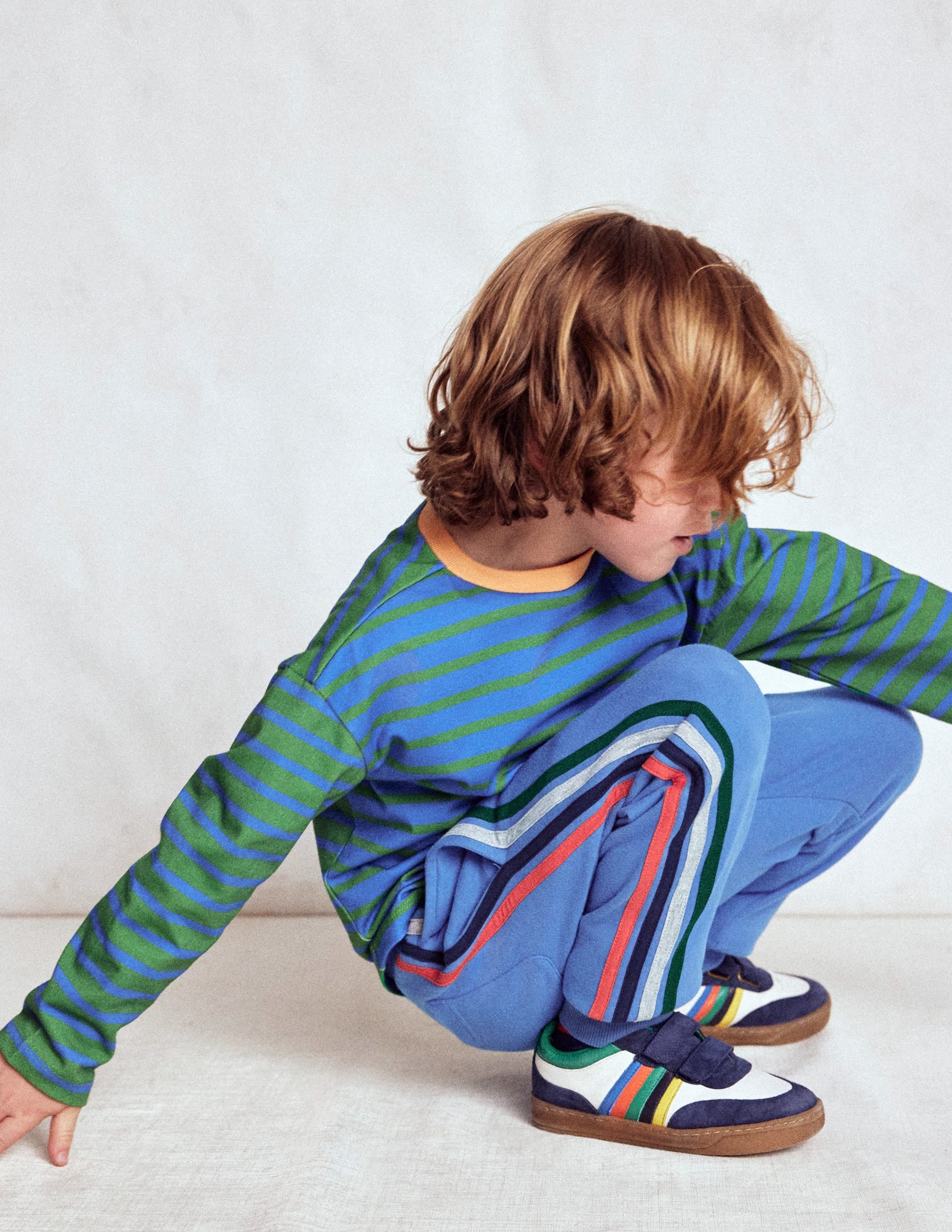 Colourblock Low Tops-Soft Ivory Multi Stripe - Image 2