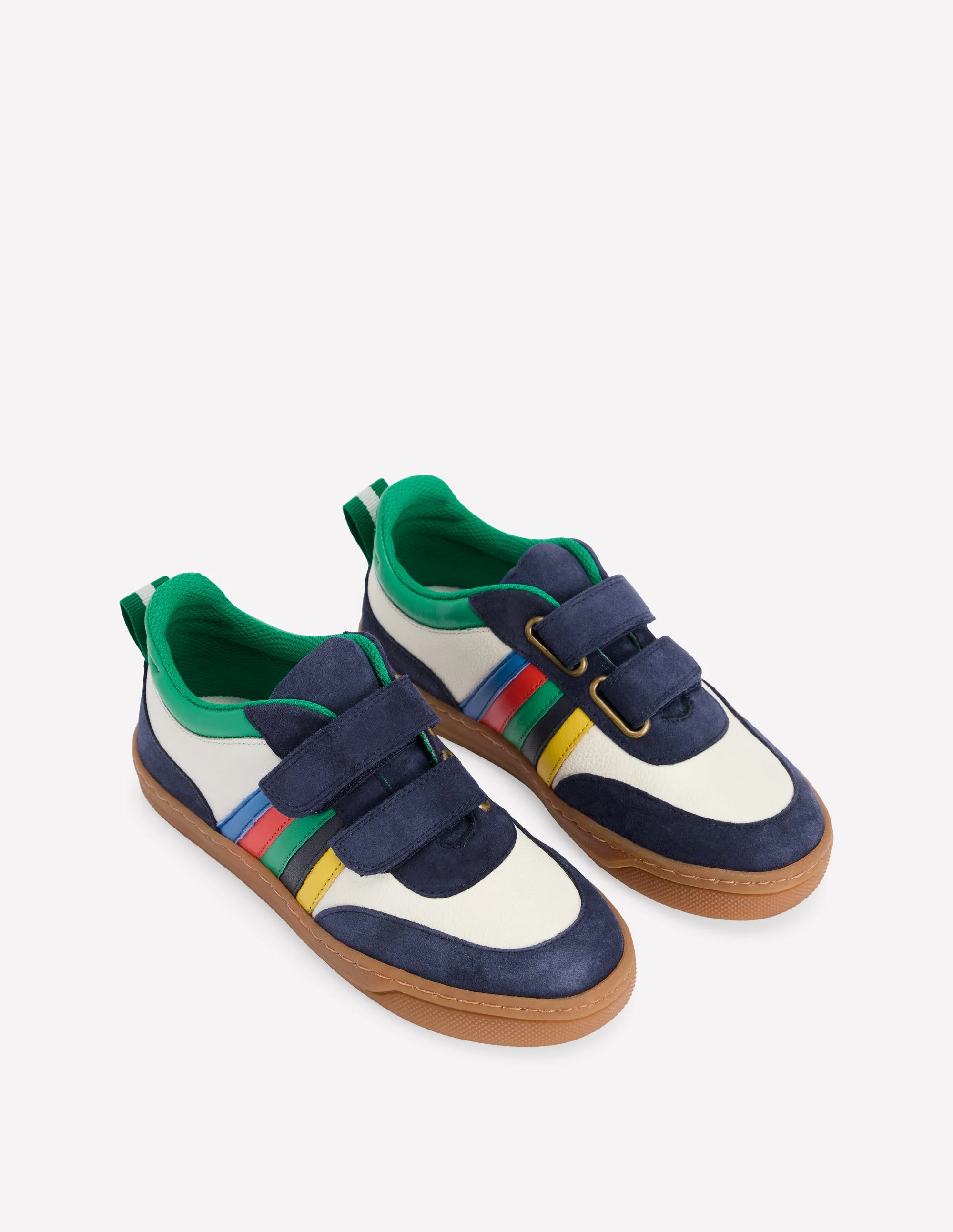 Colourblock Low Tops-Soft Ivory Multi Stripe - Image 4