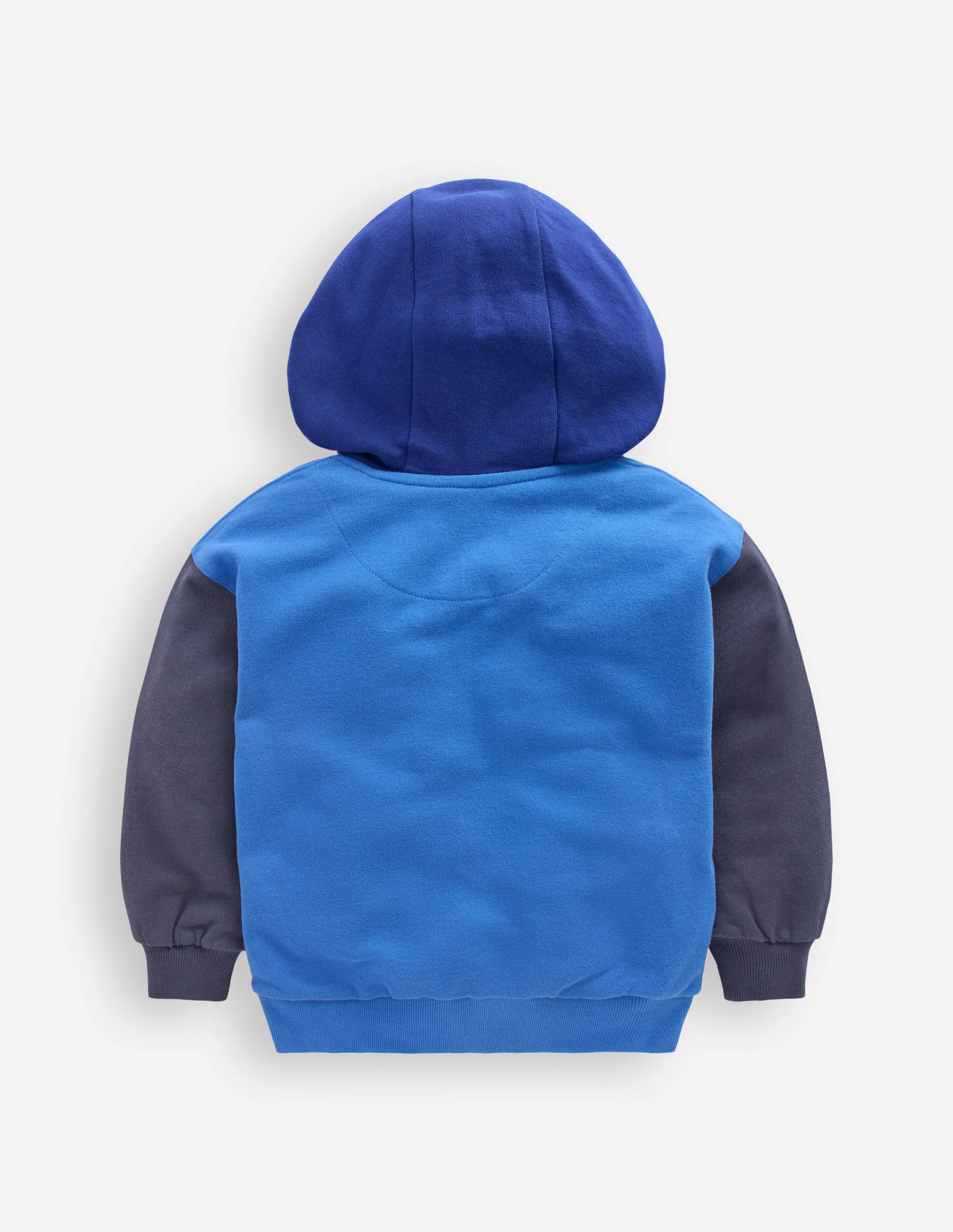 Colourblock Zip-through Hoodie-Blue Hotch - Image 2
