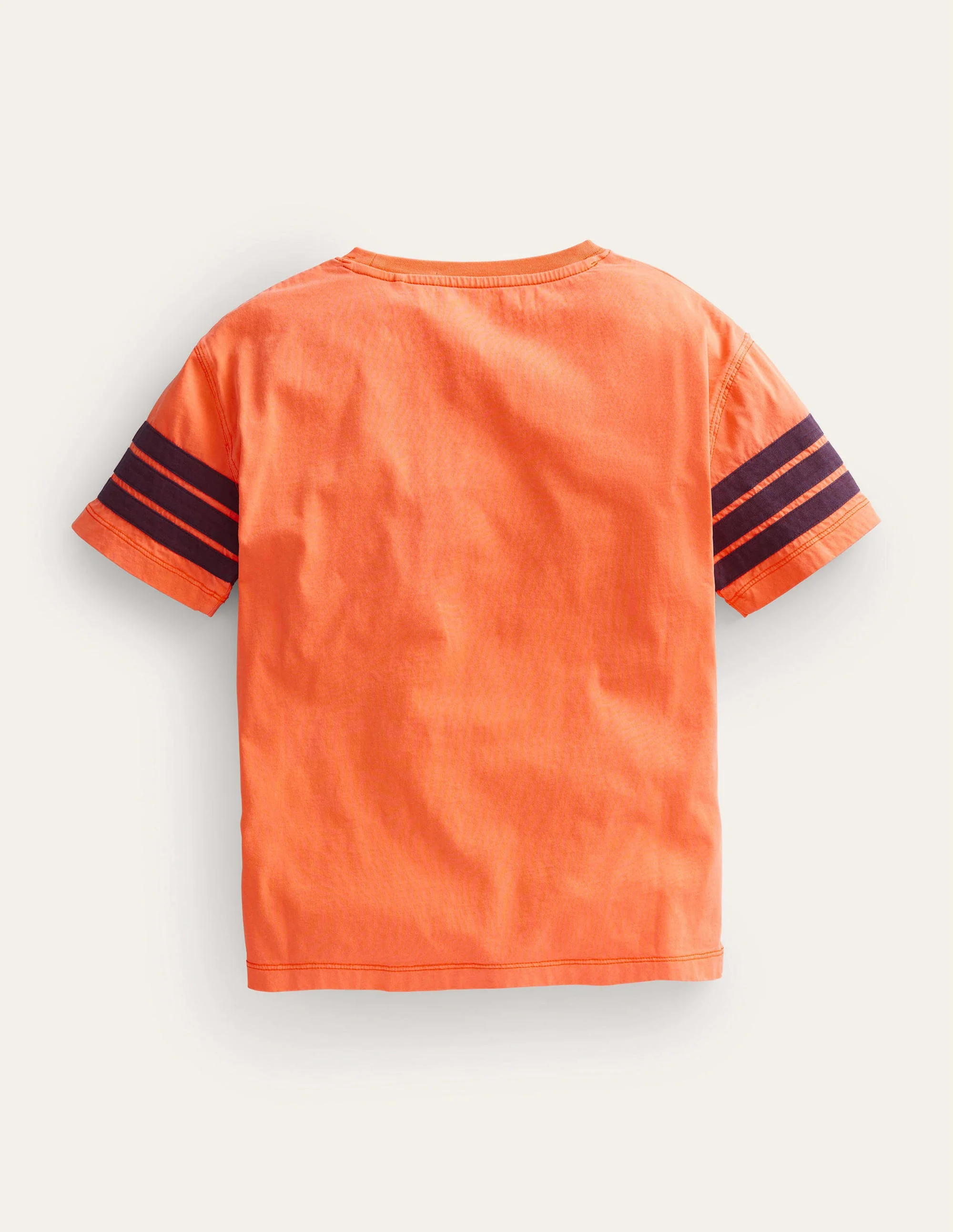 Contrast Stripe T-shirt-Neon Orange - Image 2
