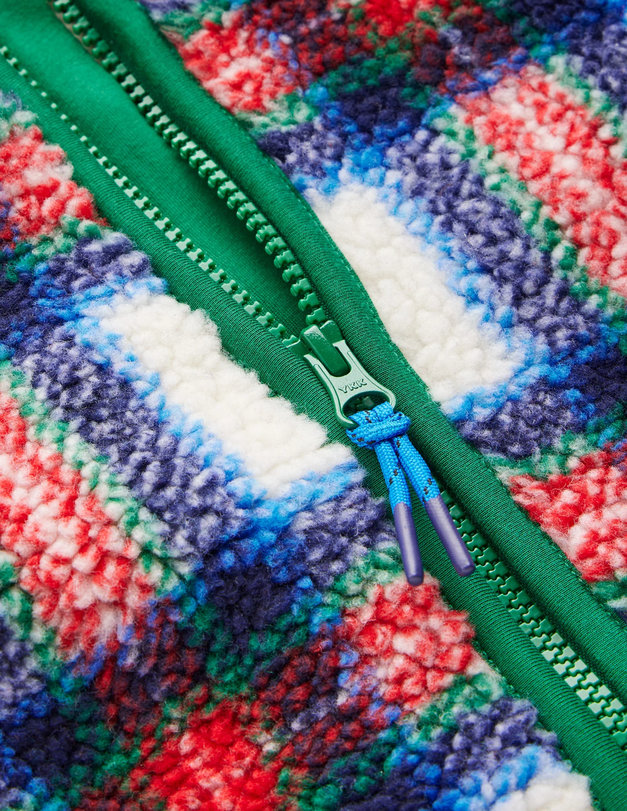 Cosy Borg Jacket-Ivory, Blue and Red Check - Image 3