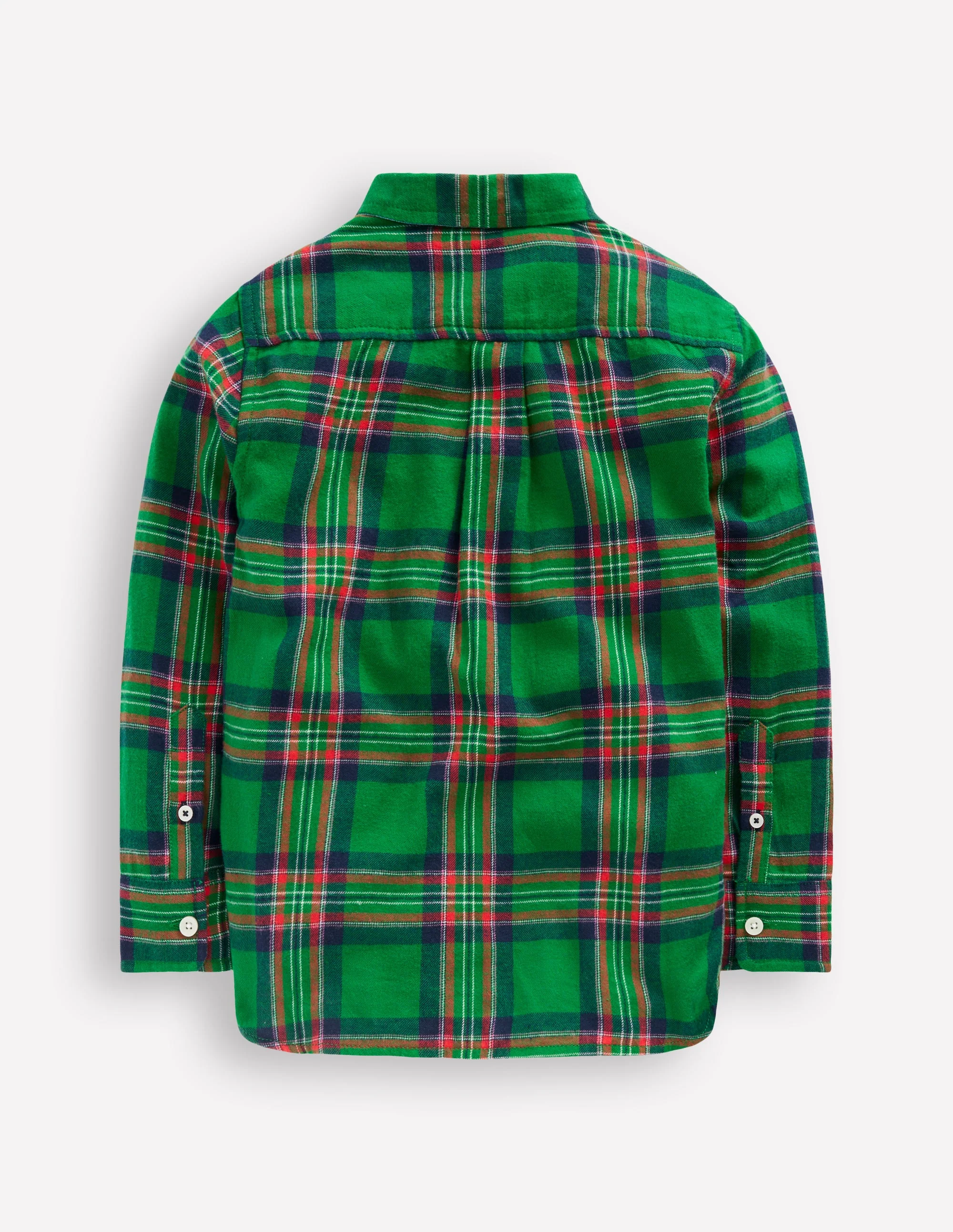 Cosy Cotton Check Shirt-Green Check - Image 2