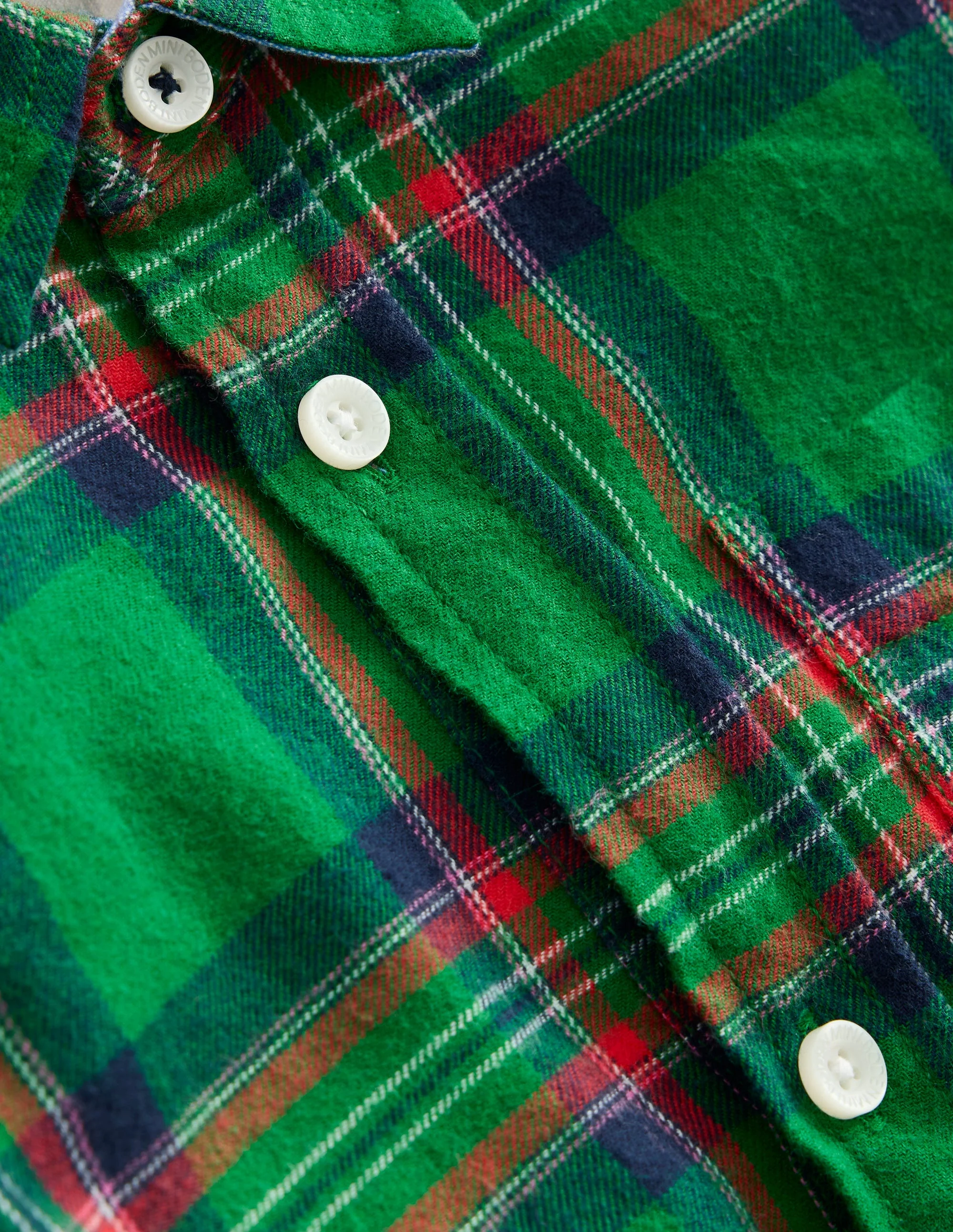 Cosy Cotton Check Shirt-Green Check - Image 3