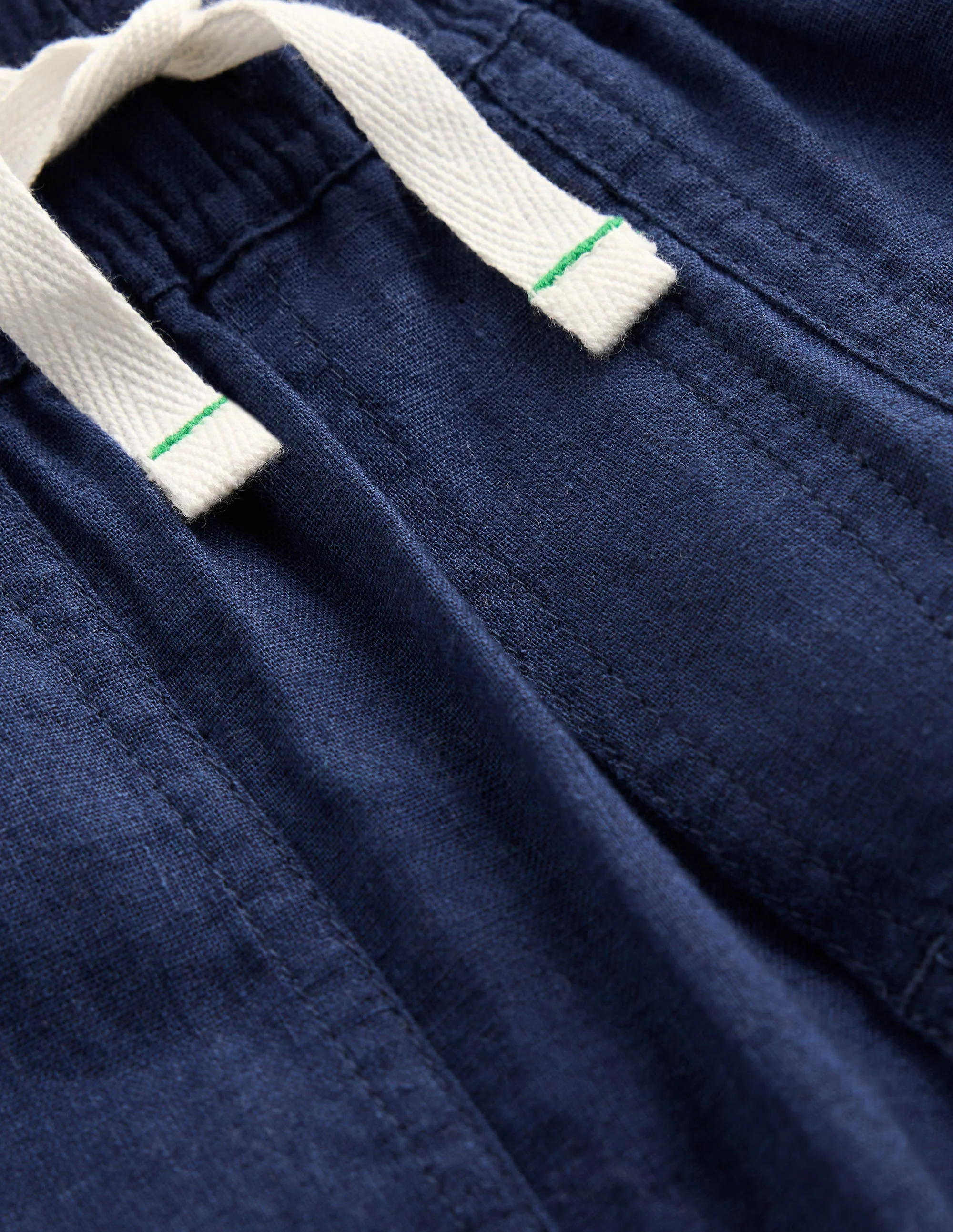 Cotton Linen Pull-on Trouser-Navy - Image 3