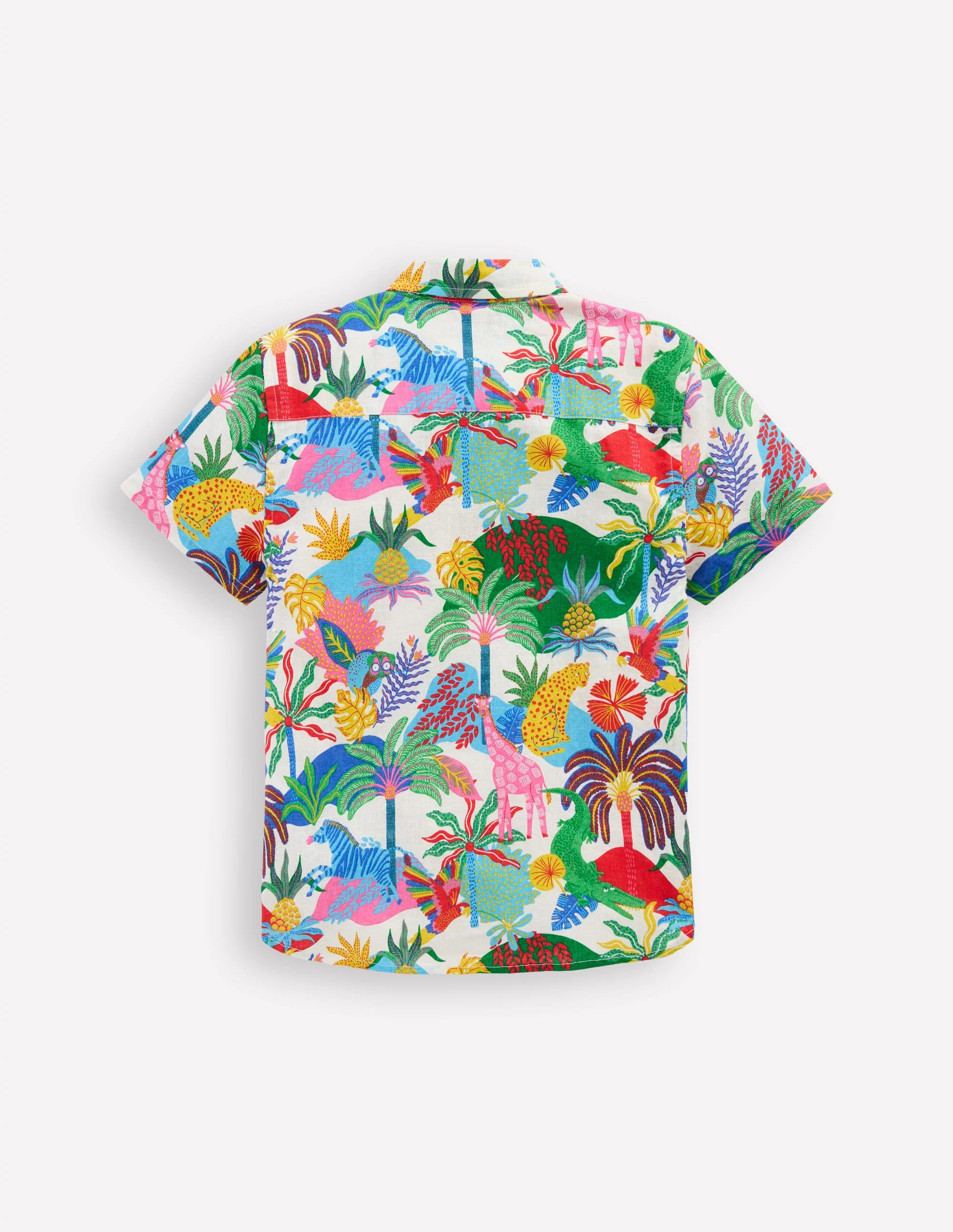Cotton Linen Shirt-Ivory Multi Jungle - Image 2