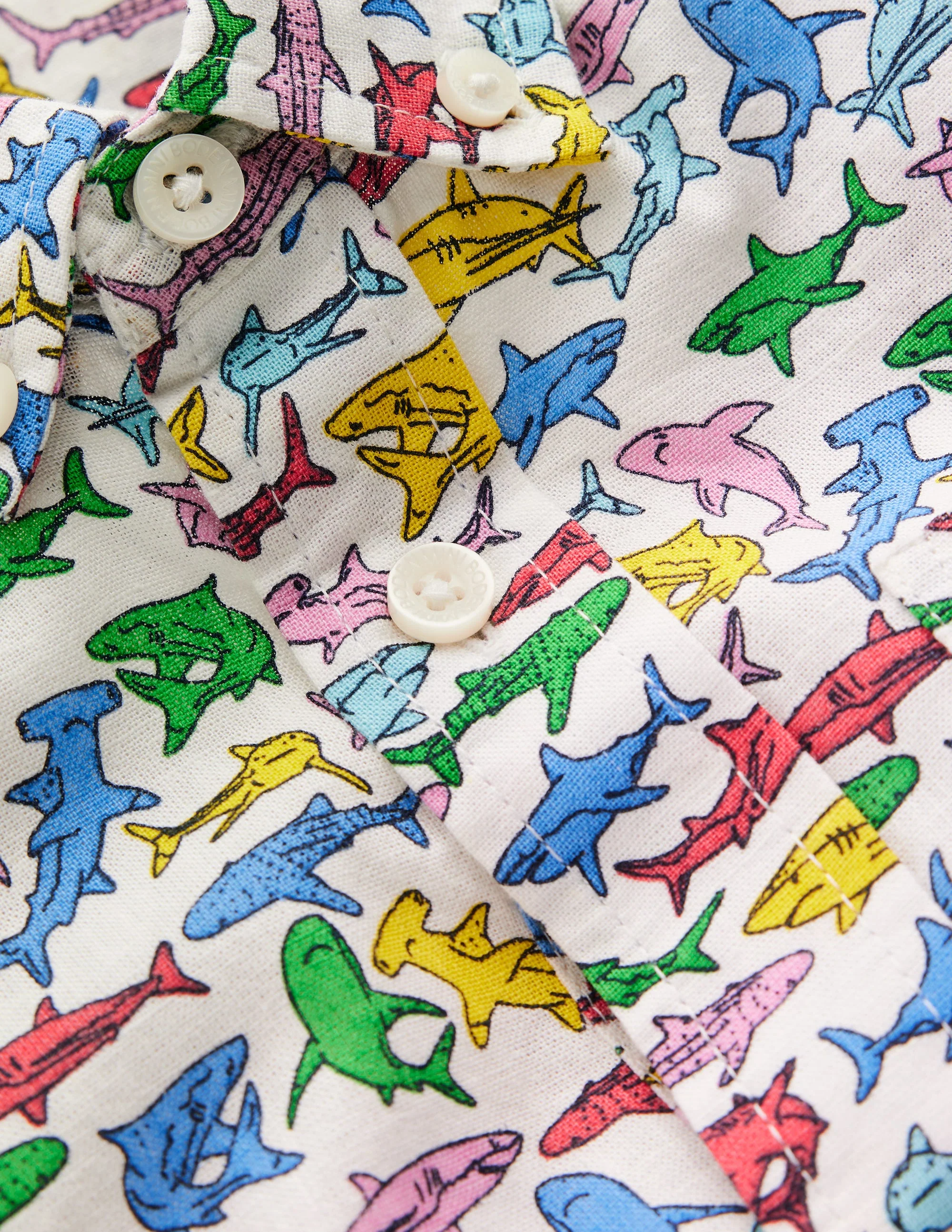 Cotton Linen Shirt-Multi Sharks - Image 3