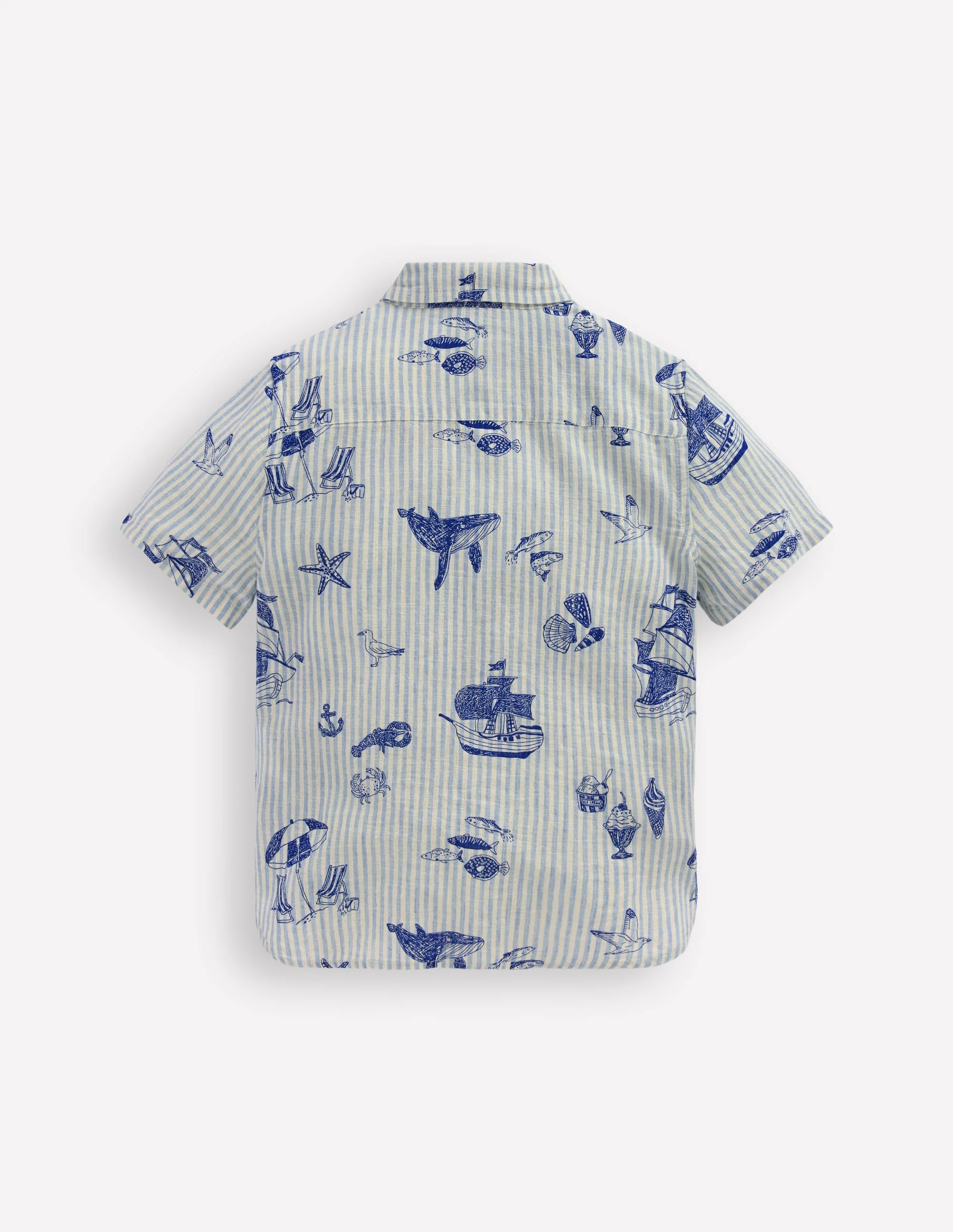 Cotton Linen Shirt-Stripe Seaside - Image 2