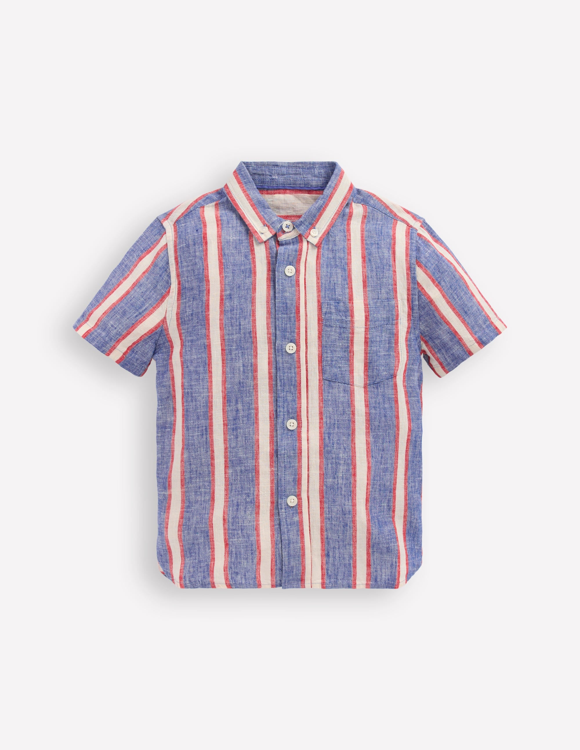 Cotton Linen Shirt-Triple Stripe - Image 3