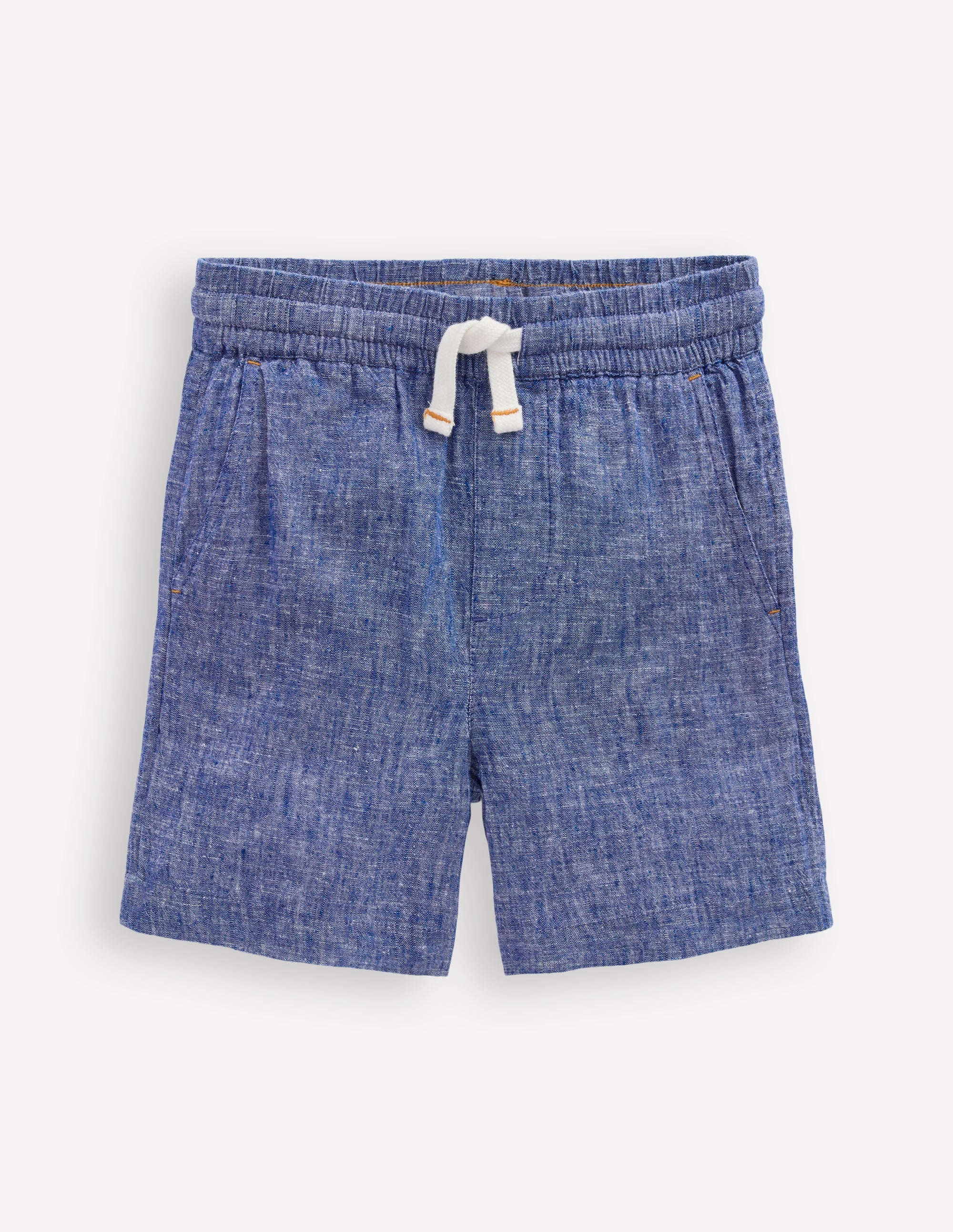 Cotton Linen Shorts-Chambray