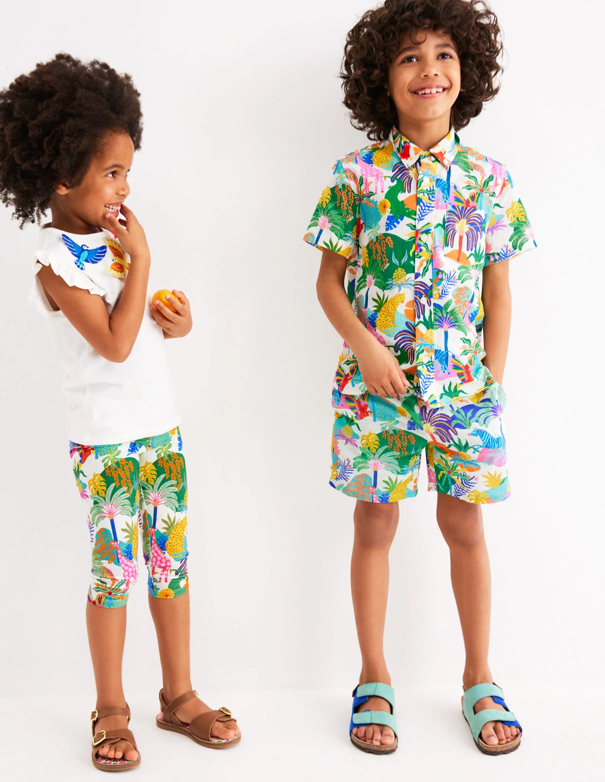 Cotton Linen Shorts-Ivory Multi Jungle - Image 4