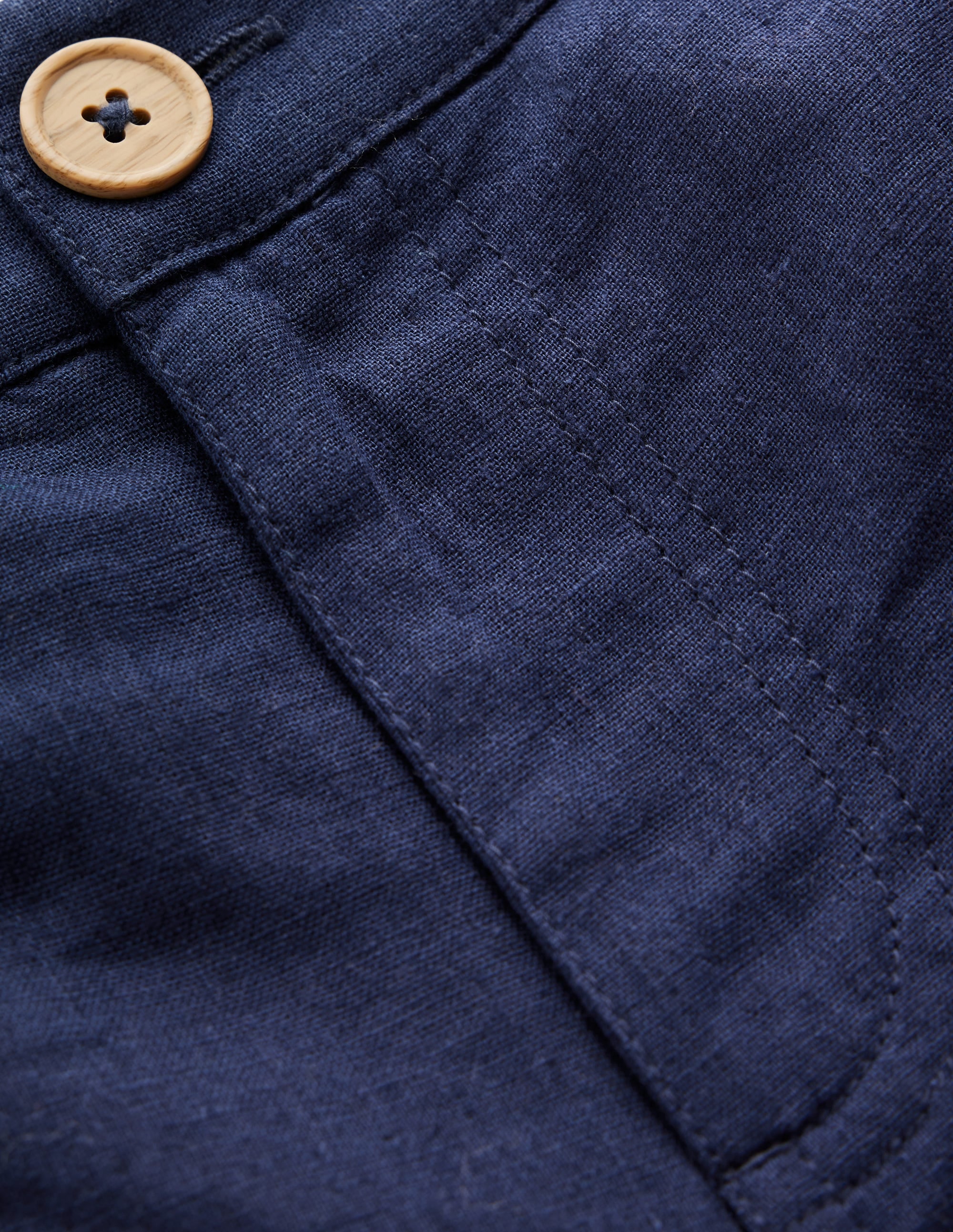 Cotton Linen Shorts-Navy - Image 3