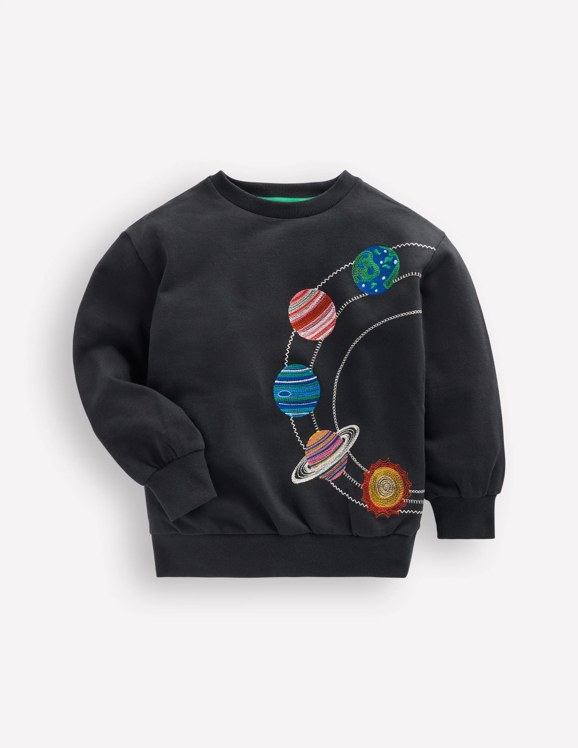 Embroidered Sweatshirt-Shadow Grey Space - Image 4