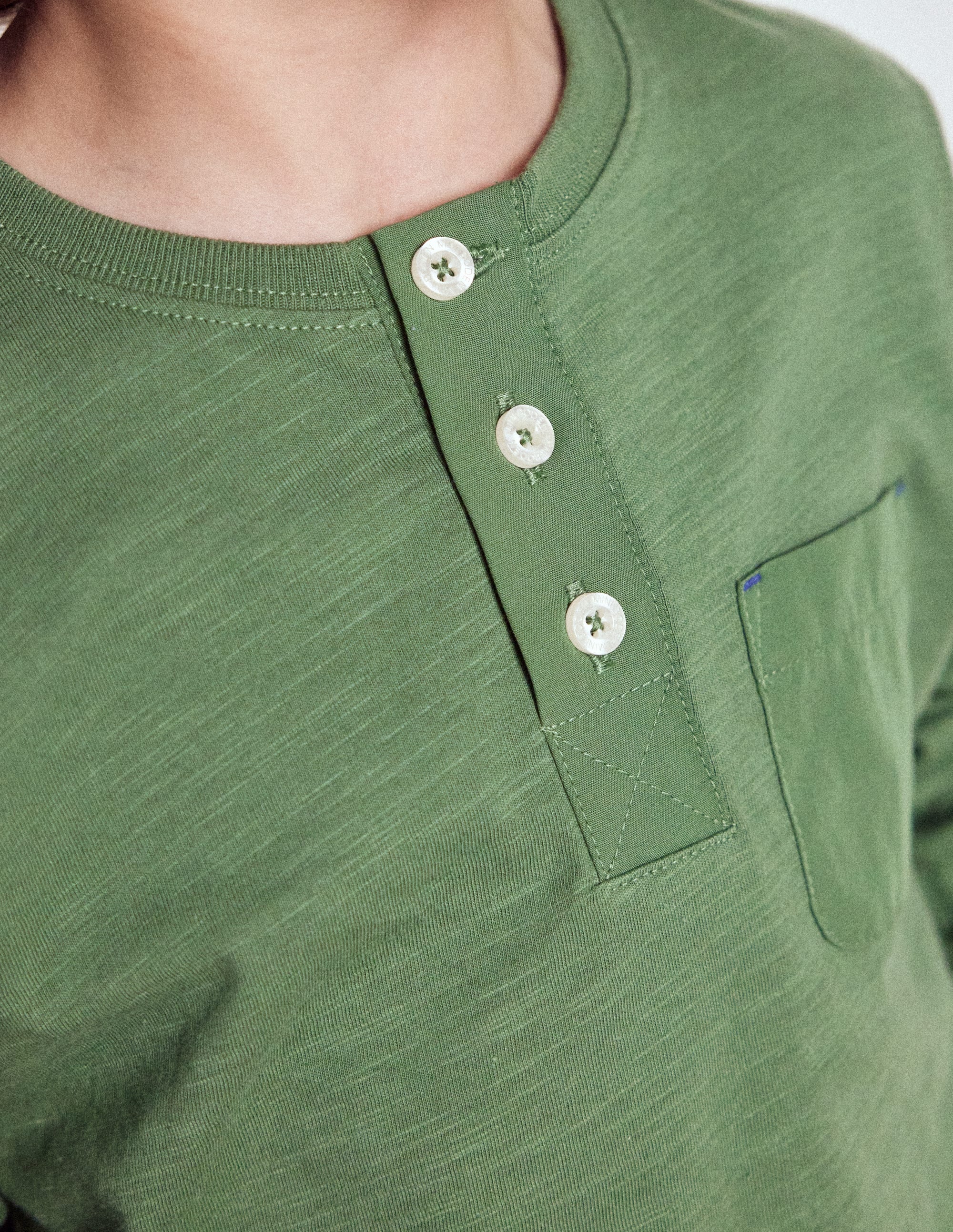 Everyday Henley T-shirt-Newt Green - Image 2