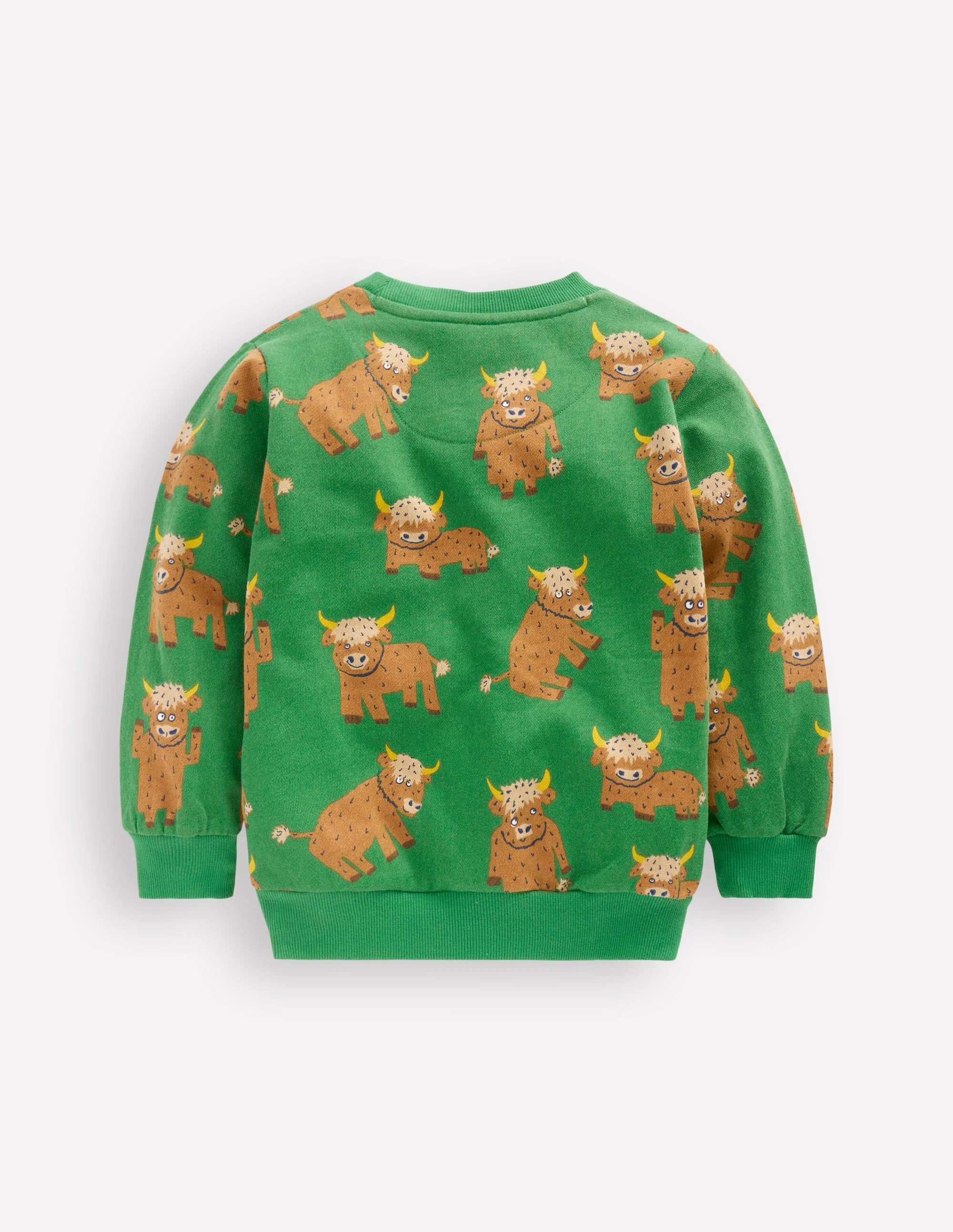 Everyday Printed Sweatshirt-Green Highland Cows - Image 2