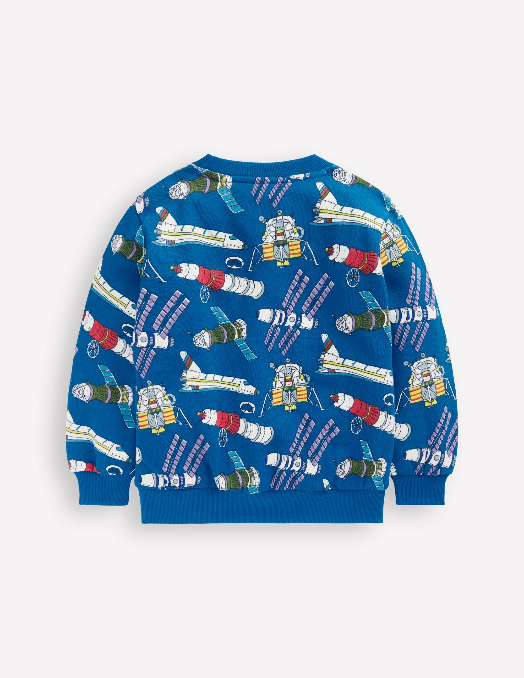 Everyday Printed Sweatshirt-Kingfisher Blue Satellites - Image 2