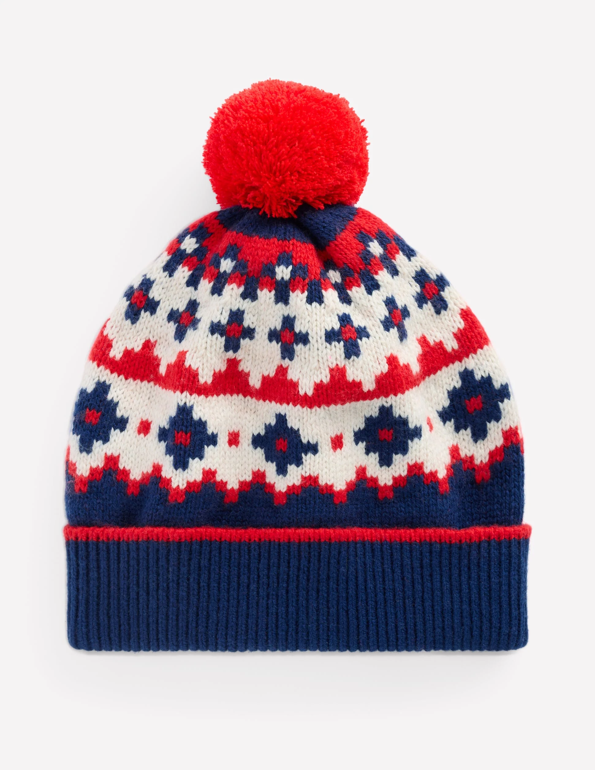 Fair Isle Beanie-College Navy Fair Isle
