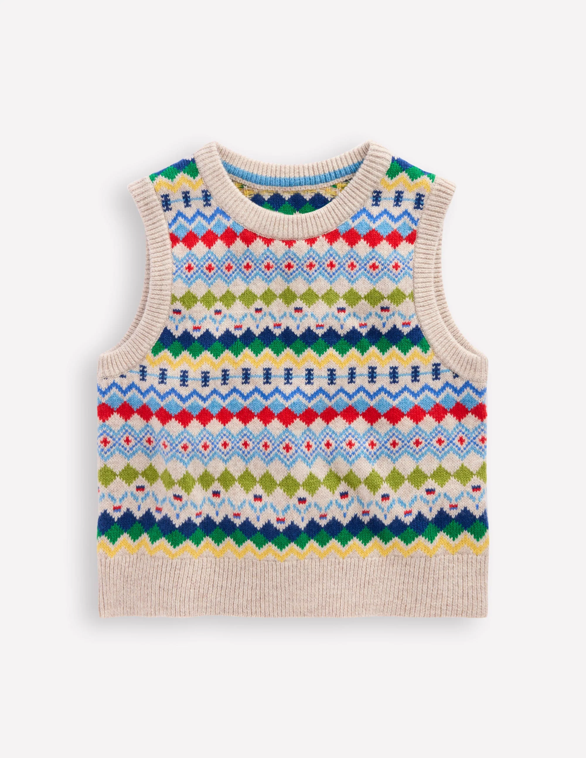 Fair Isle Tank-Oatmeal Marl Fair Isle