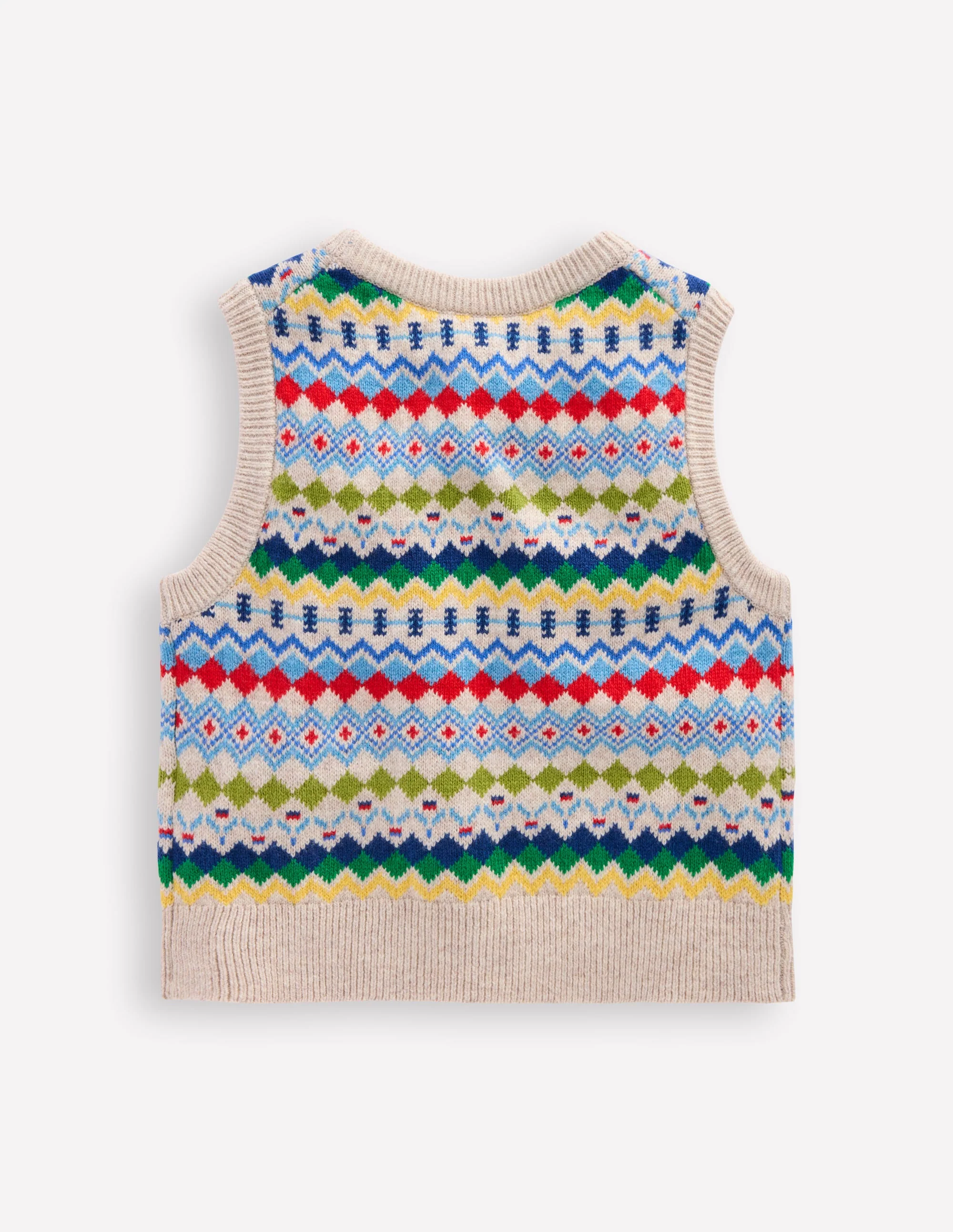 Fair Isle Tank-Oatmeal Marl Fair Isle - Image 2
