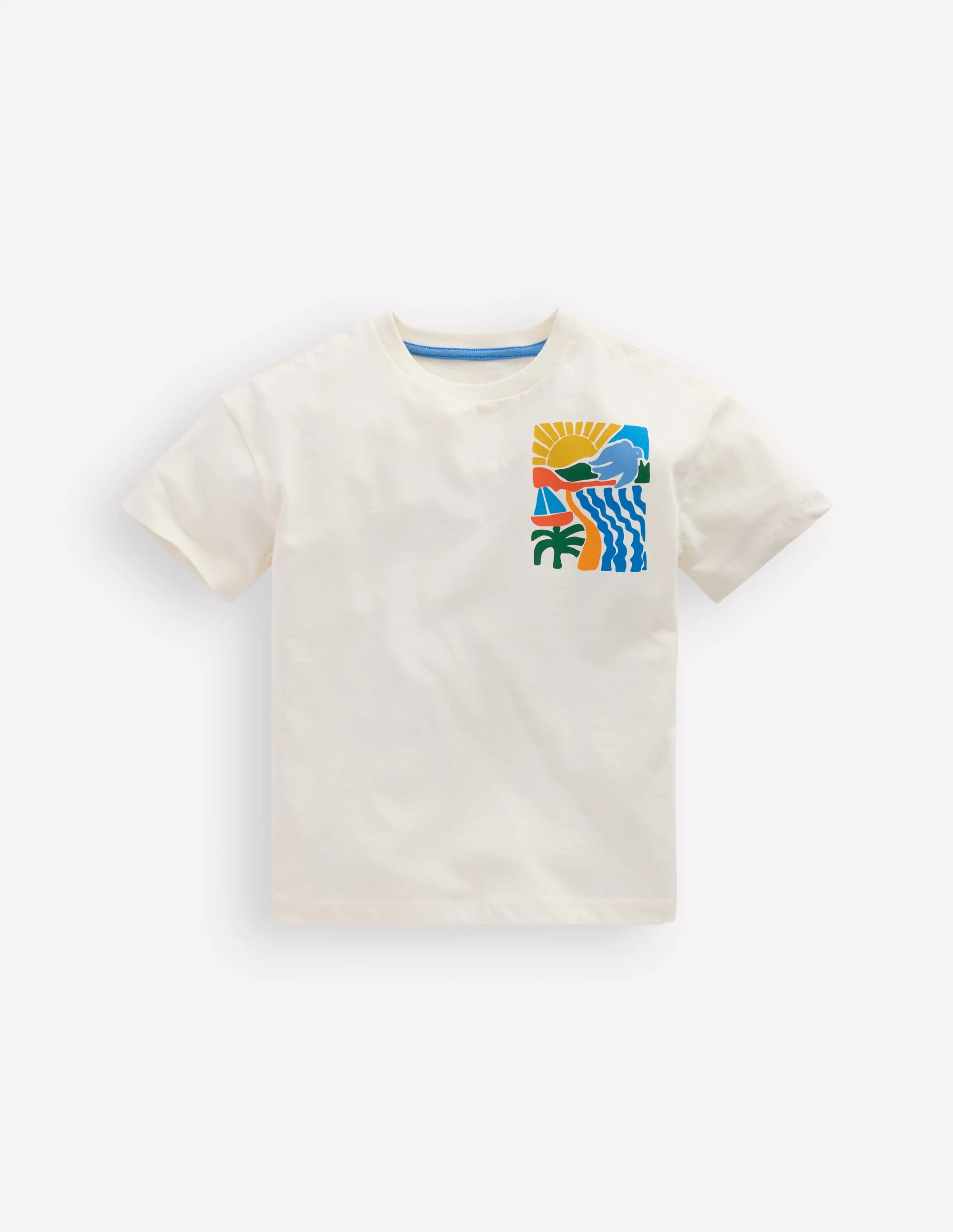 Front & Back Printed T-shirt-Coconut milk Sun Scape