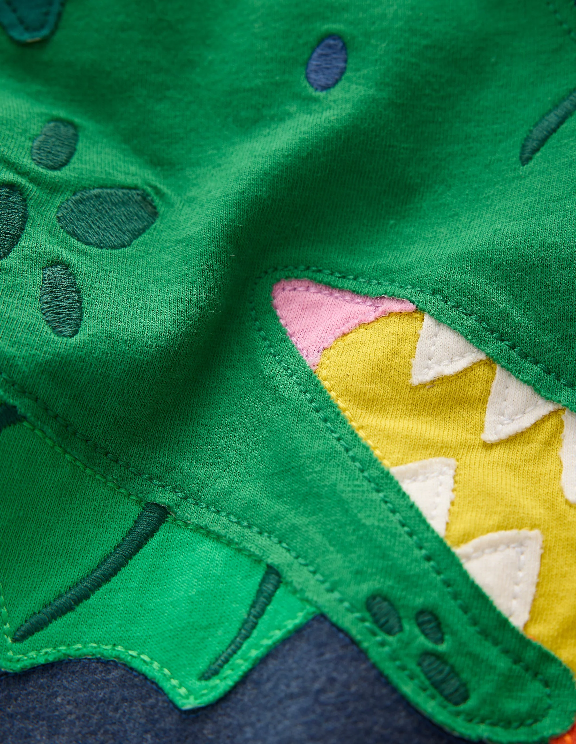 Fun Appliqué T-shirt-Blue Marl Dragon Fire - Image 3