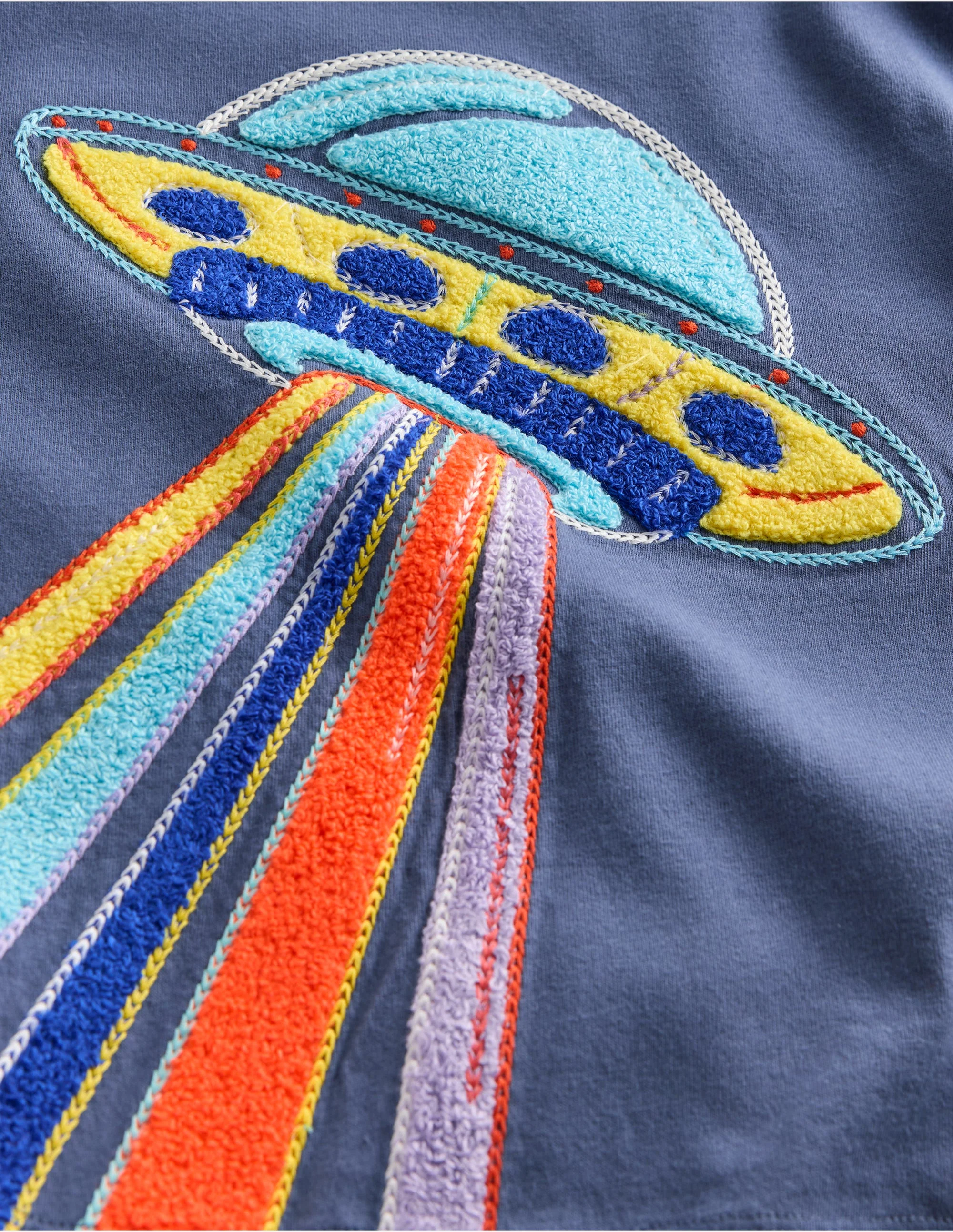 Glow Superstitch T-Shirt-Robot Blue UFO - Image 3