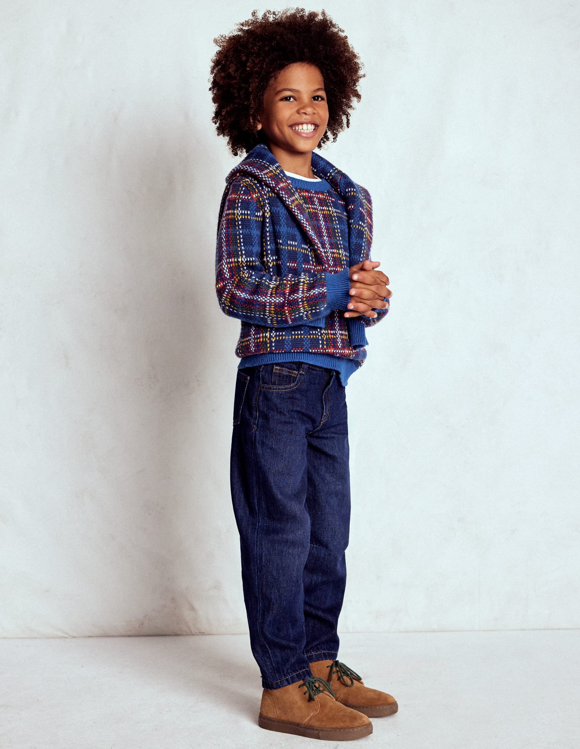 Heritage Check Jumper-Medieval Blue Check - Image 2