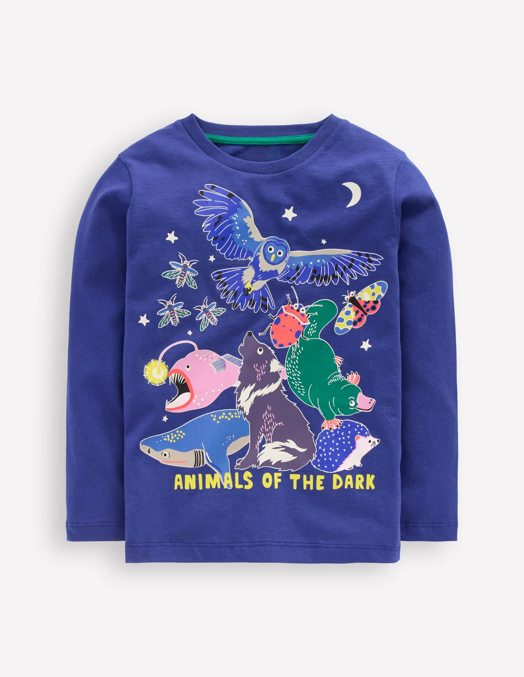 Long Sleeve Glow T-shirt-Medieval Animals of the dark
