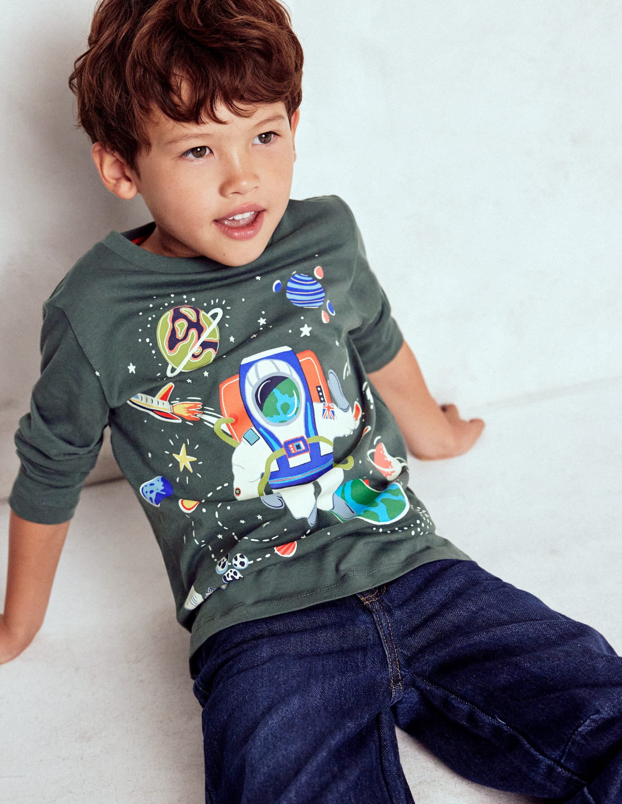 Long Sleeve Glow T-shirt-Phantom Spaceman