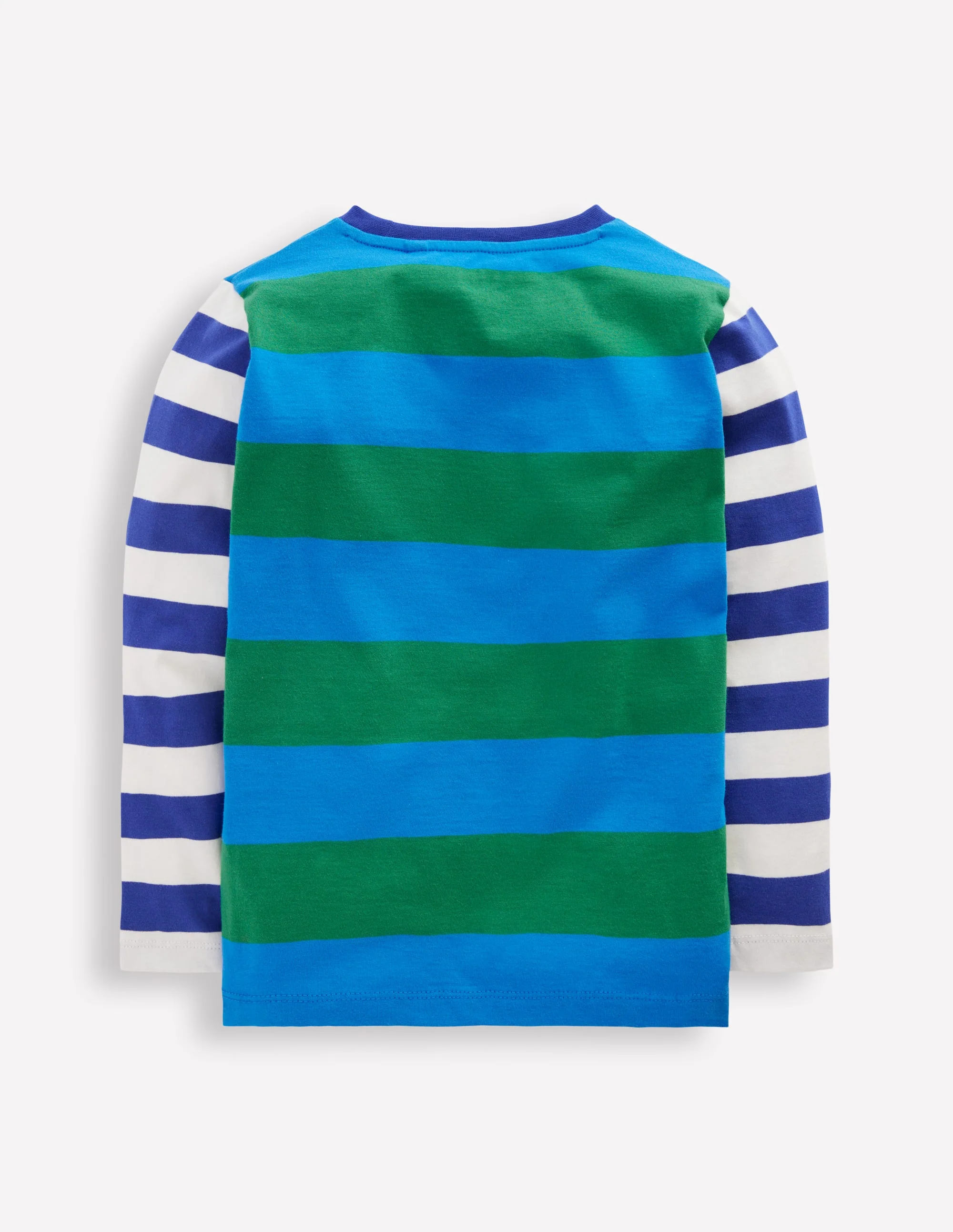 Long Sleeve Hotchpotch T-shirt-Blue/Green/Orange - Image 2